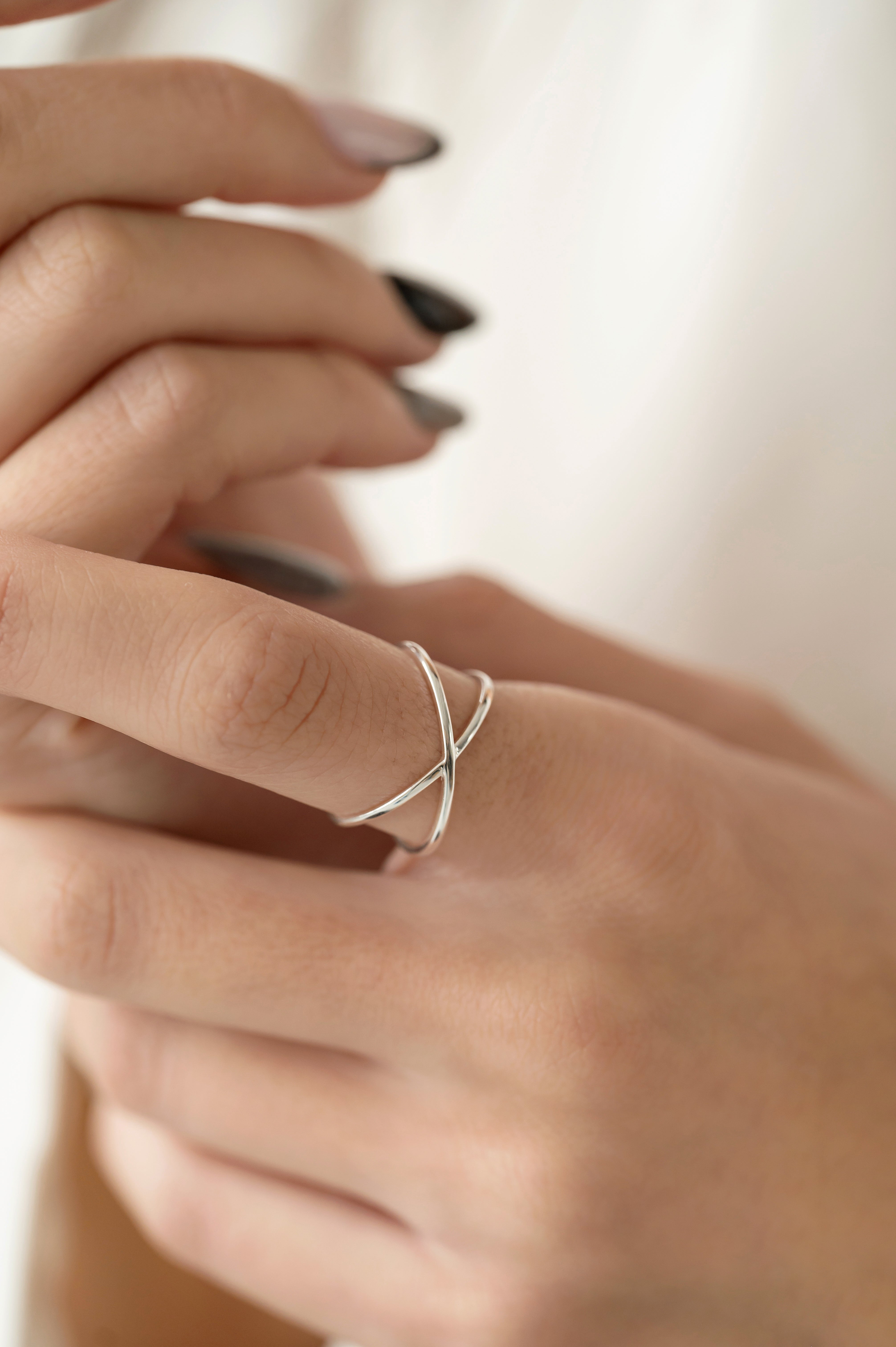 Žiedas Crossed Silver