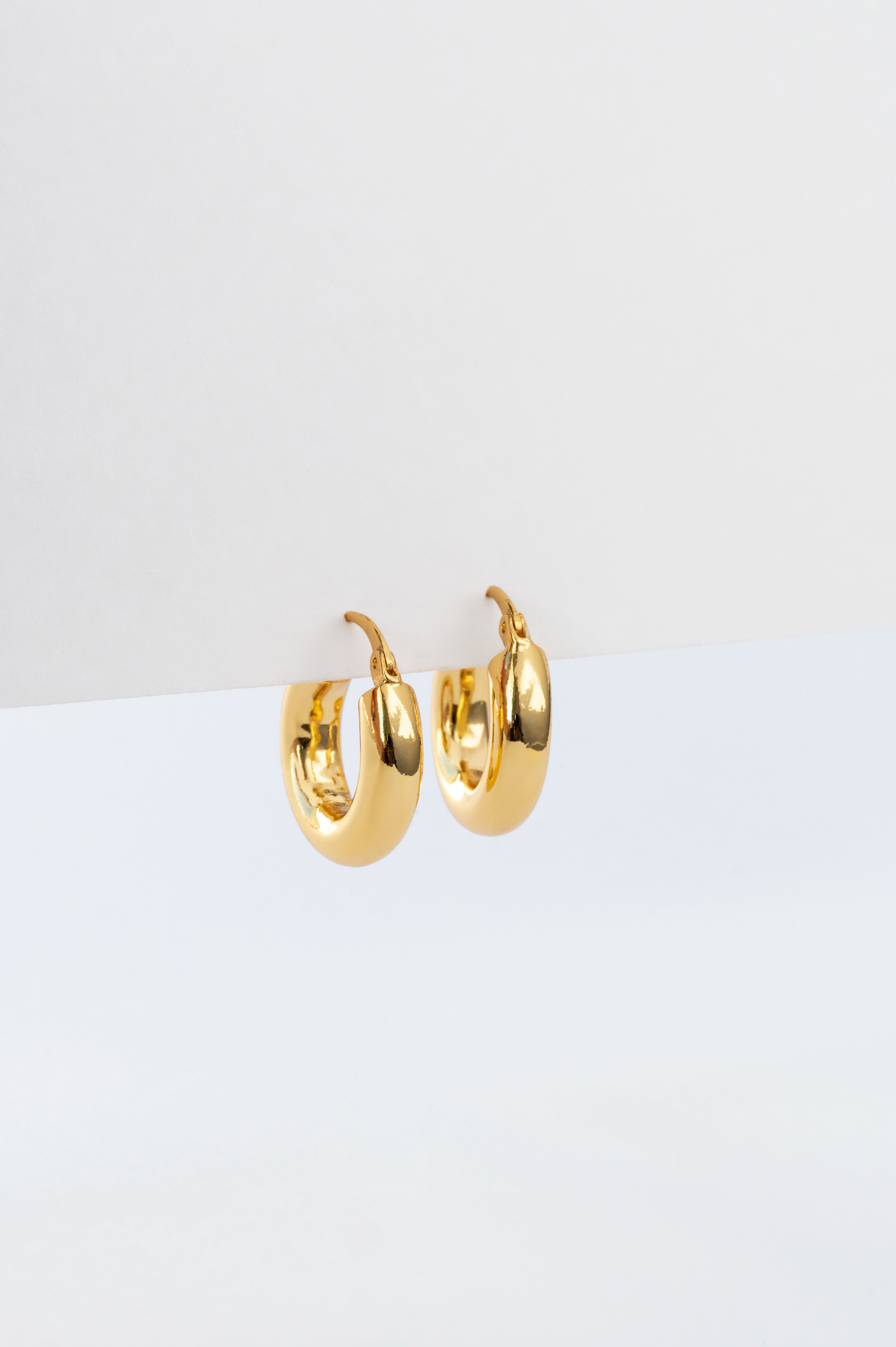 Earrings Thick Hoop Gold
