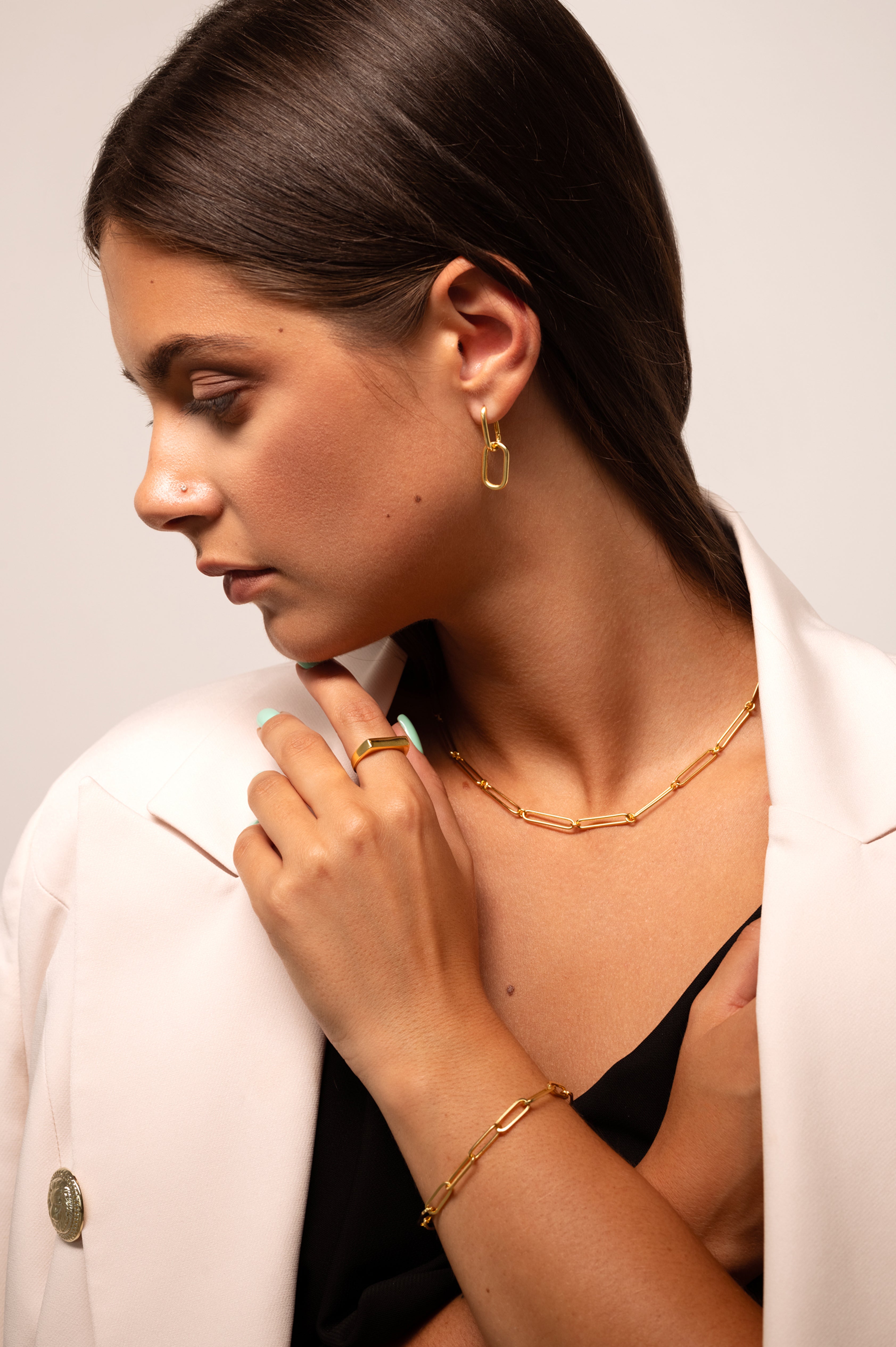 Gold-plated bracelet WIDE CHAIN 925 silver