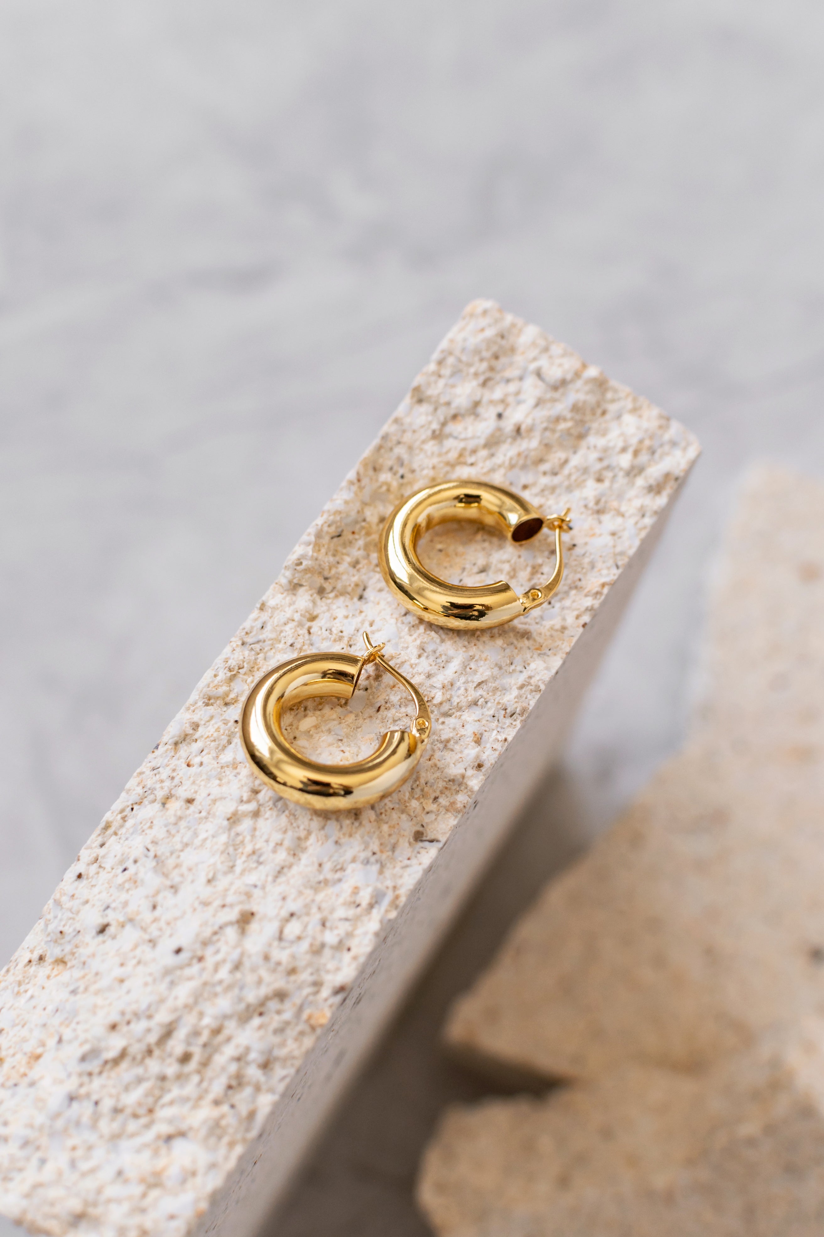 Earrings Thick Hoop Gold