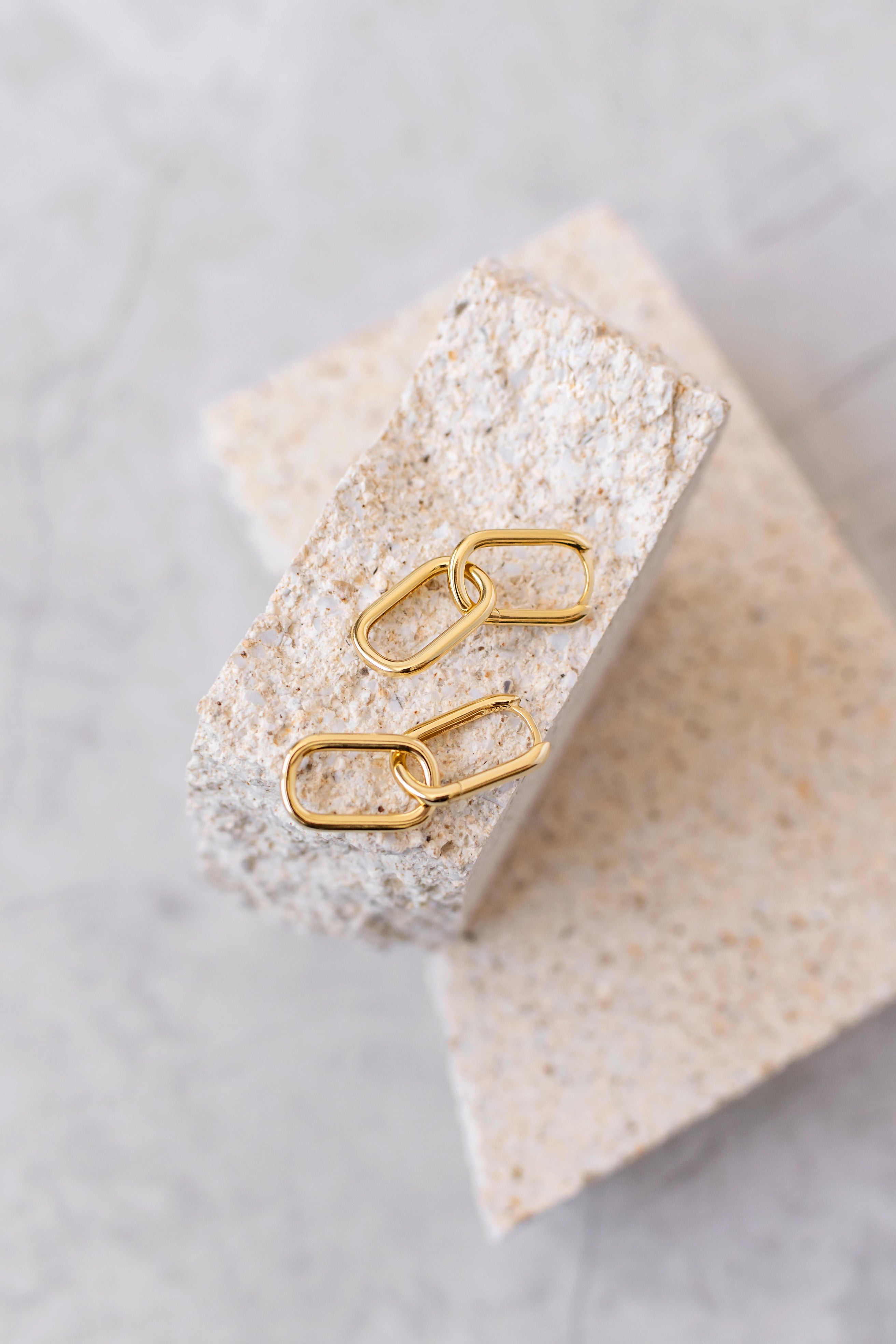 Earrings Wide Chain Gold