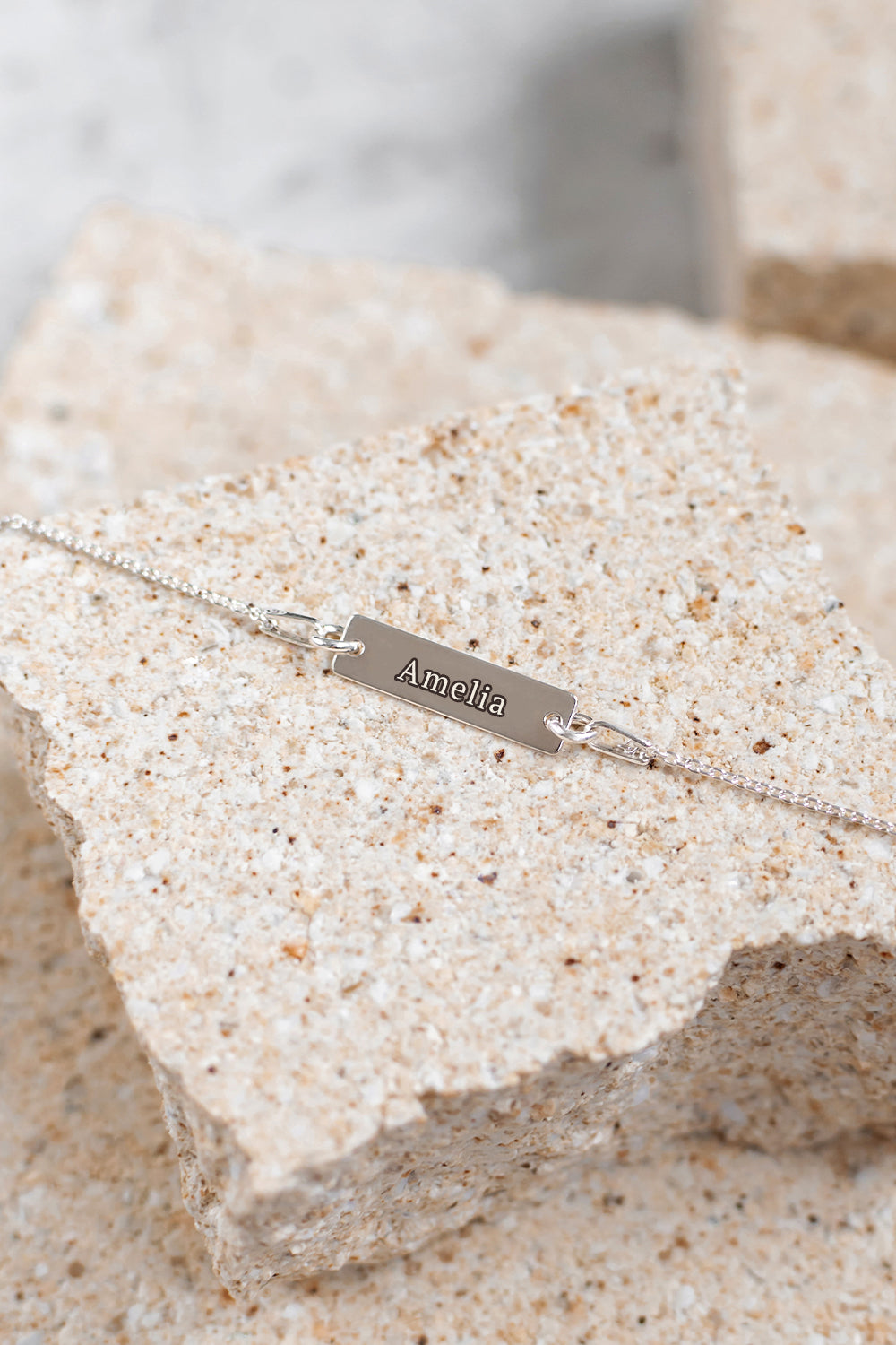 Engravable bracelet Bar Silver