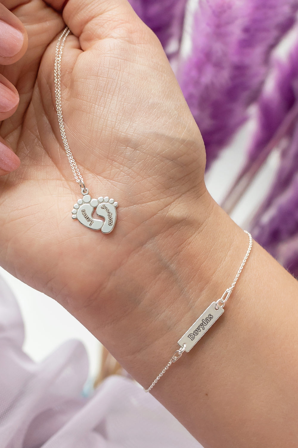 Engravable bracelet Bar Silver