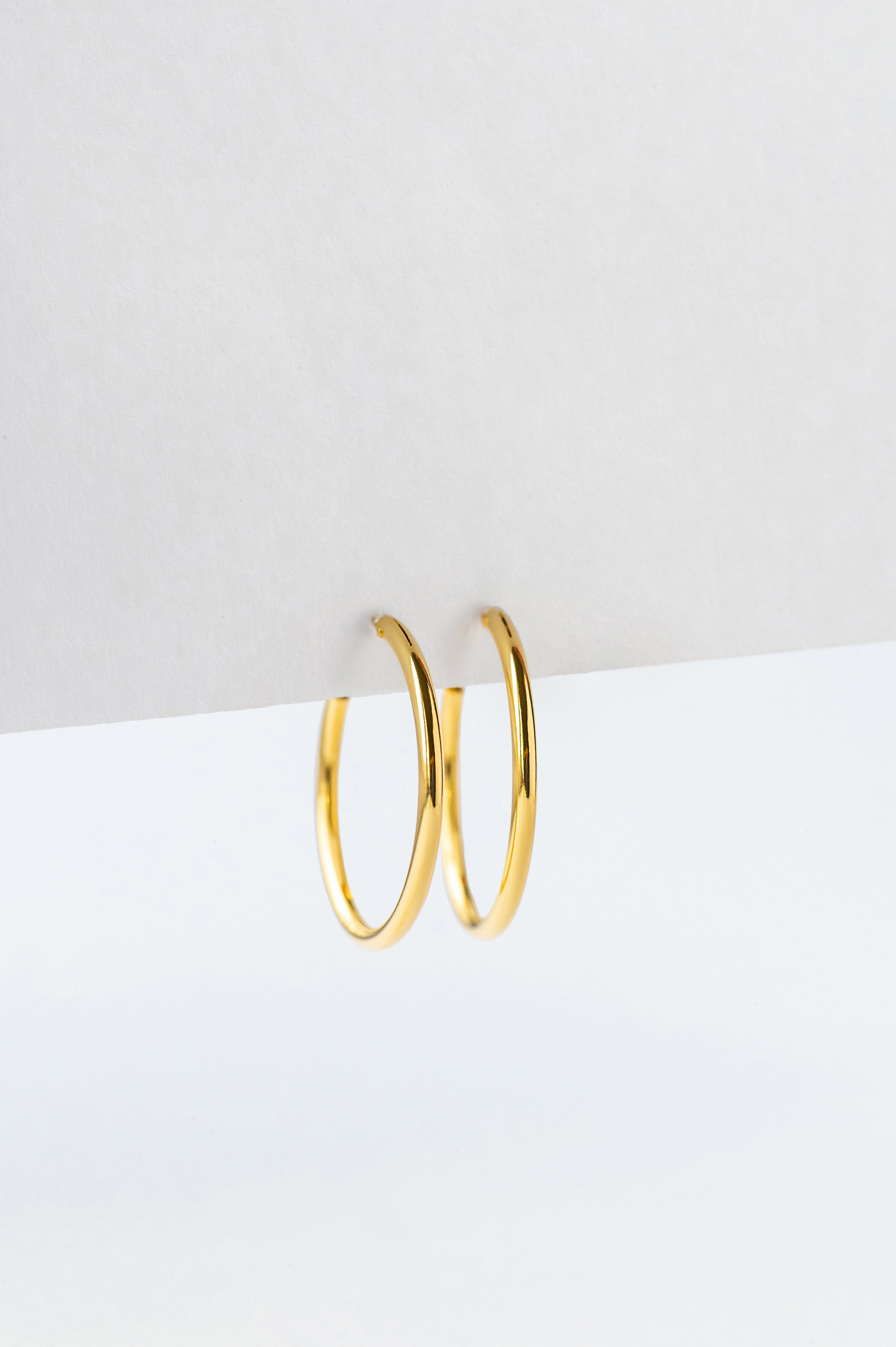 Gold-plated earrings BIG HOOP 925 sidabras