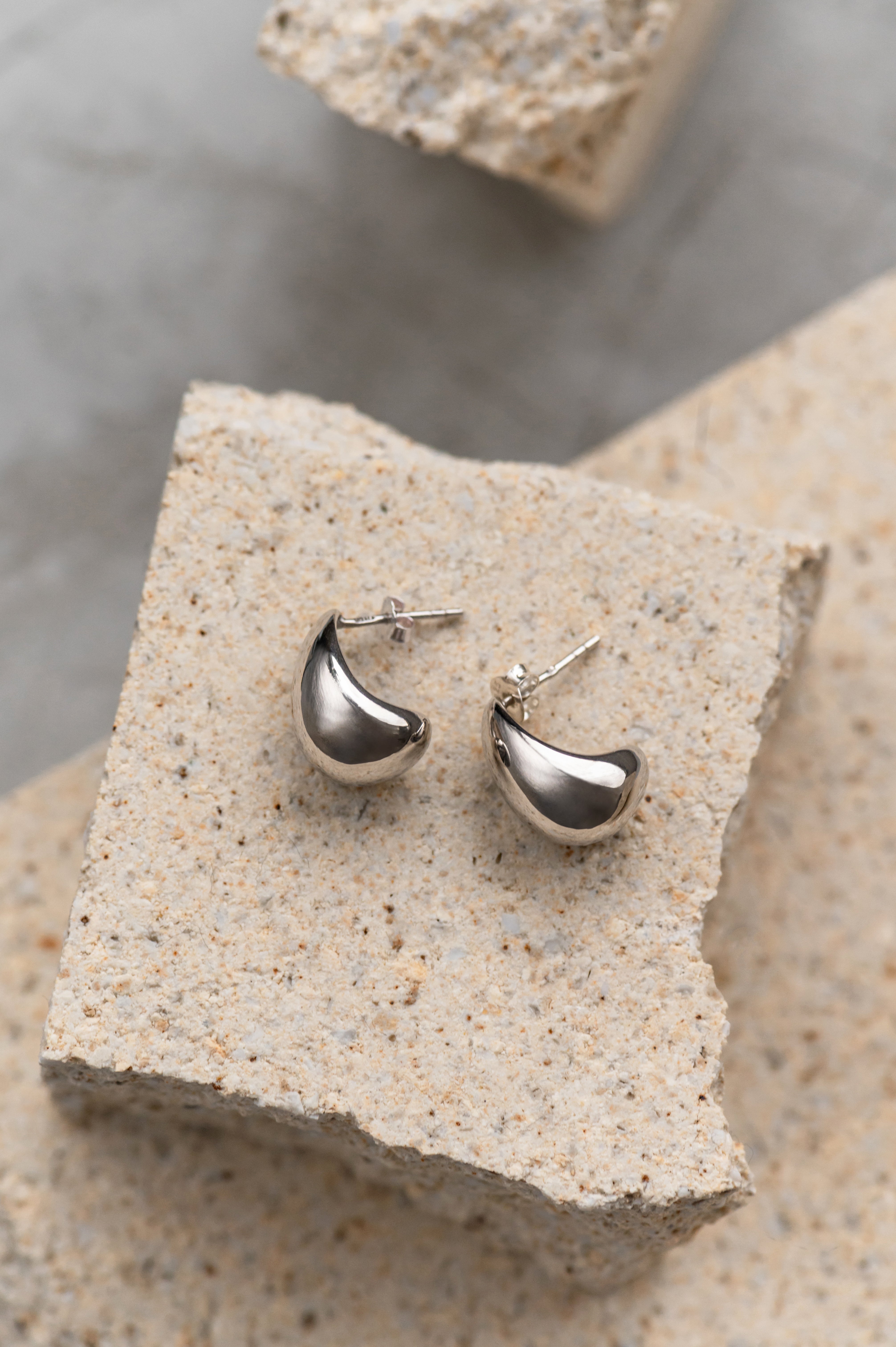 Auskarai Teardrop Stud Silver