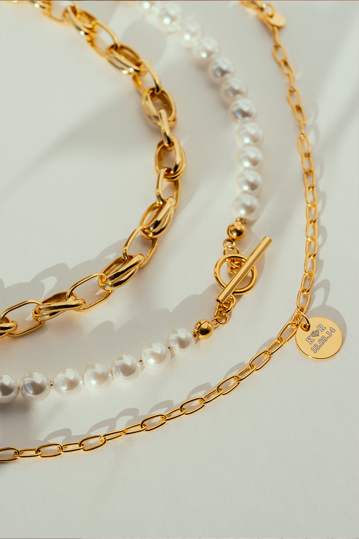 Graviruojama apyrankė Chain Charm Gold