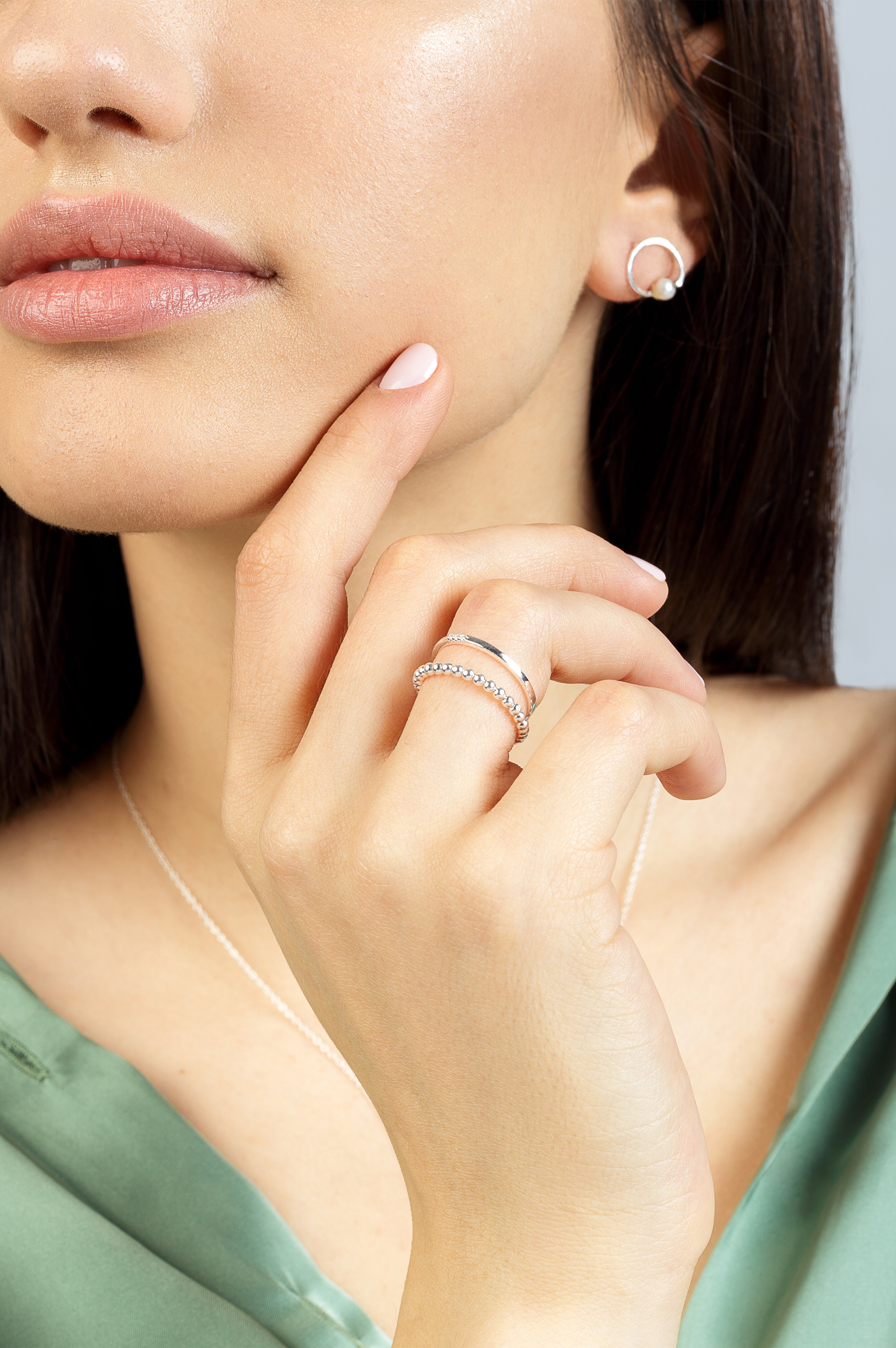 Žiedas MINIMALIST STONED 925 sidabras