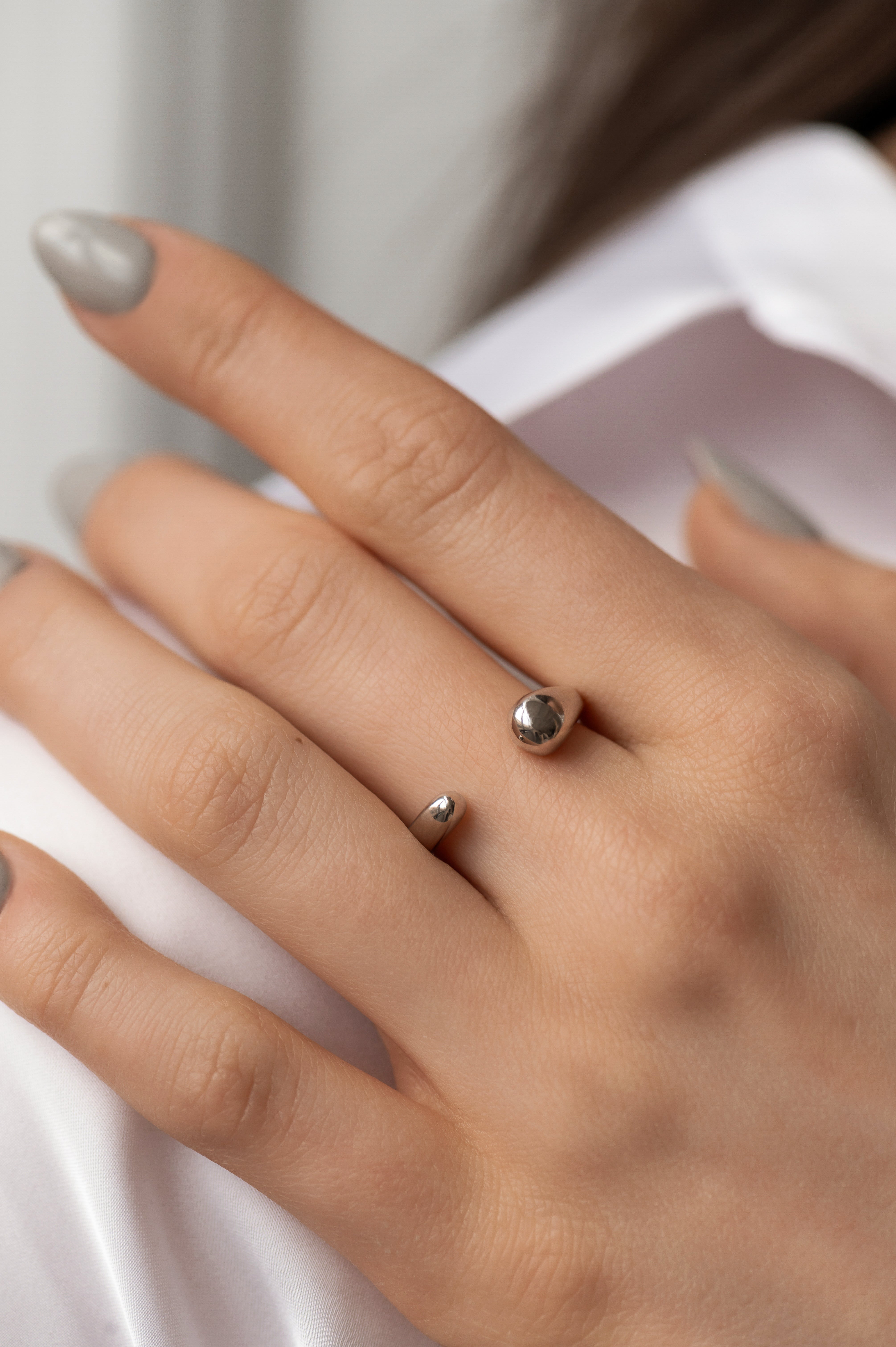 Žiedas Fluid Dome Silver