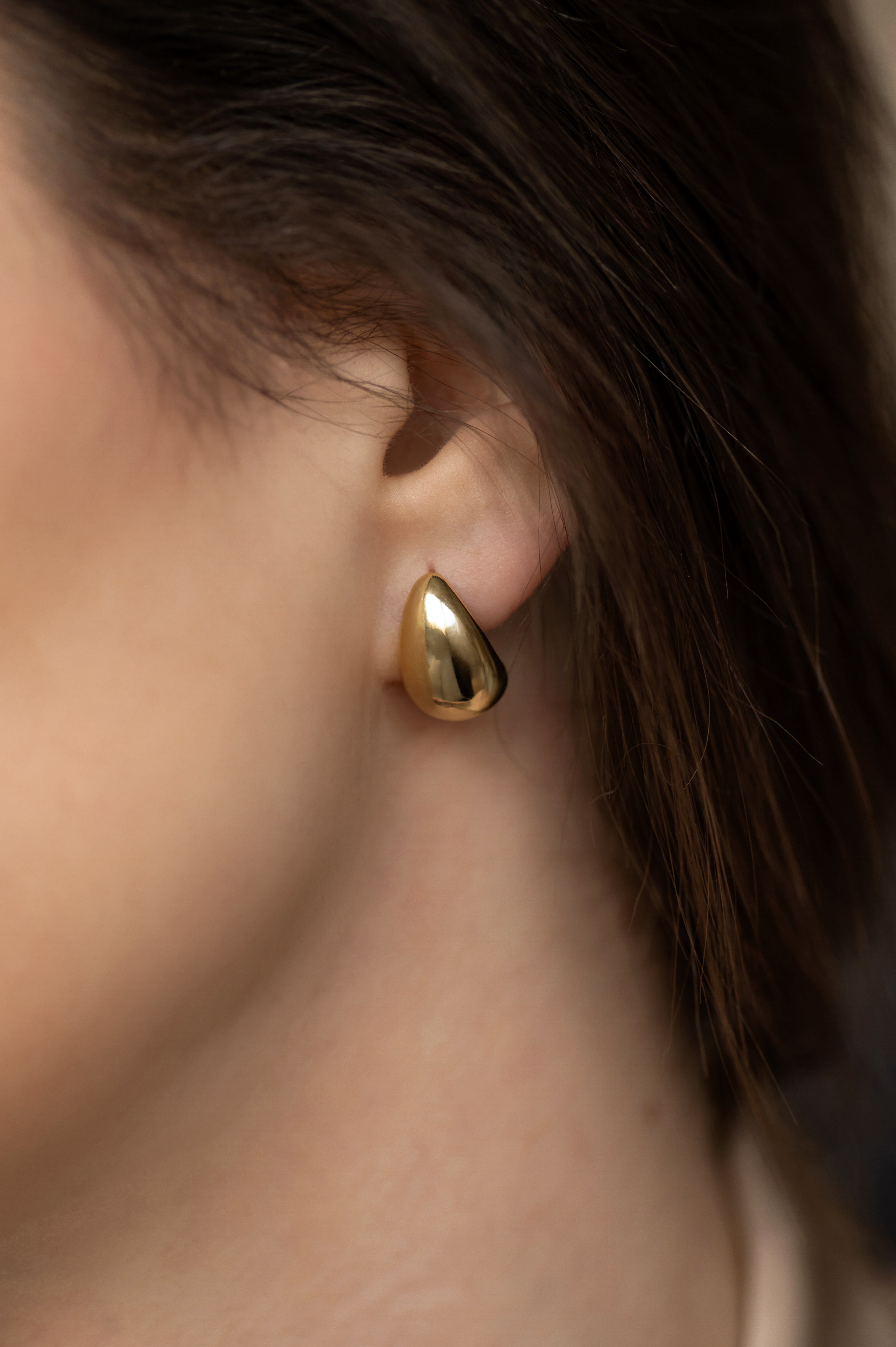 Auskarai Teardrop Stud Gold