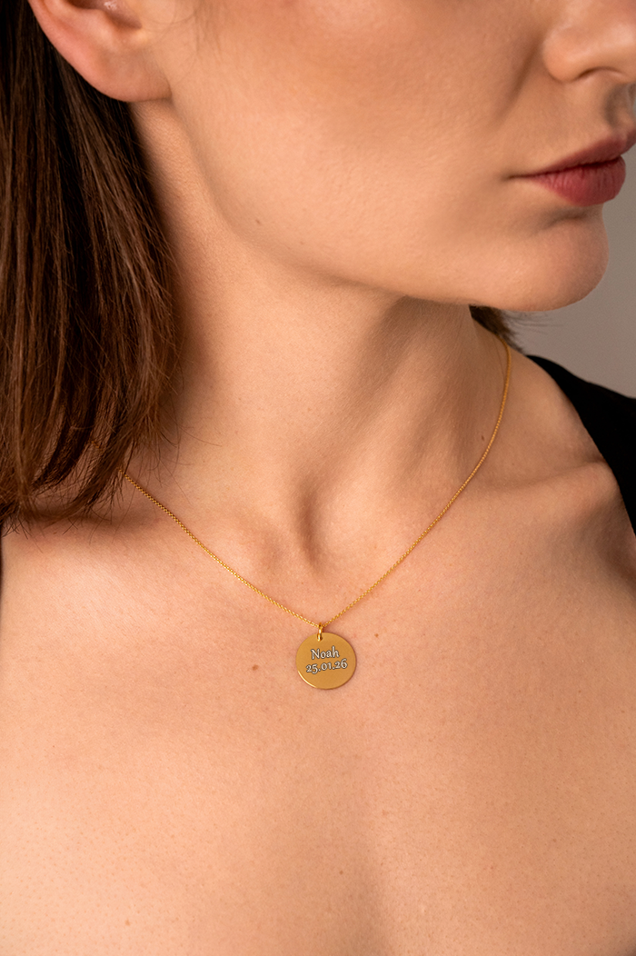 Engravable necklace Plate Gold