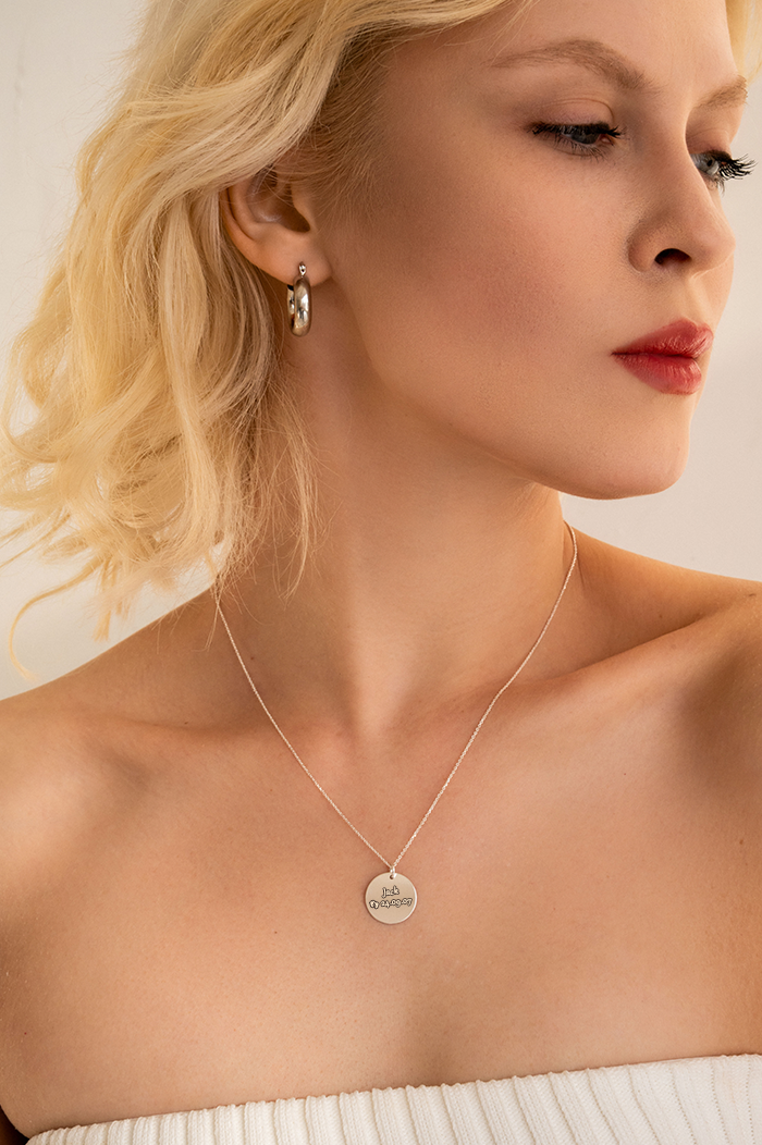 Gravēta kaklarota Plate Silver