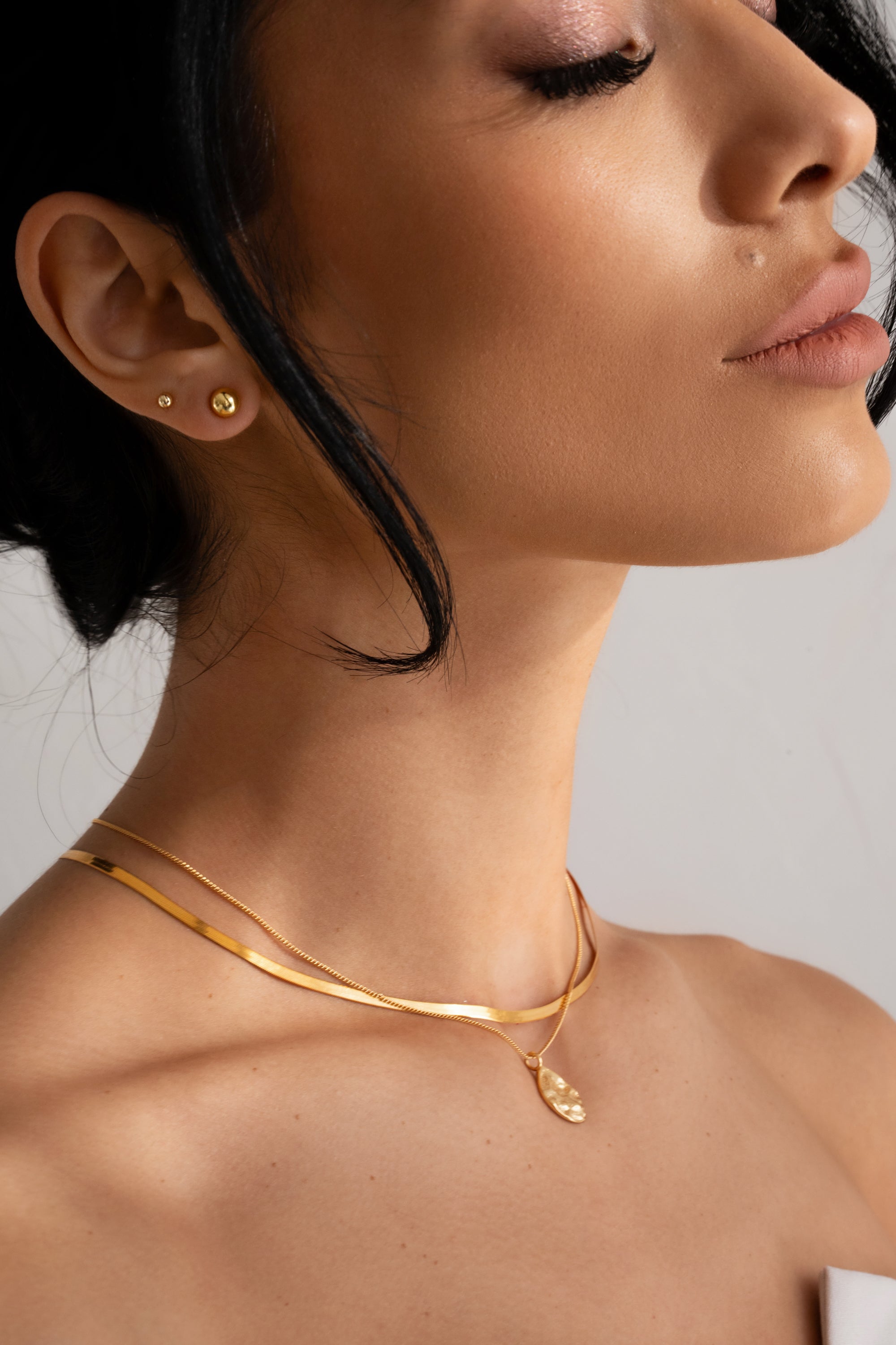 Auskarai Big Bubble Stud Gold