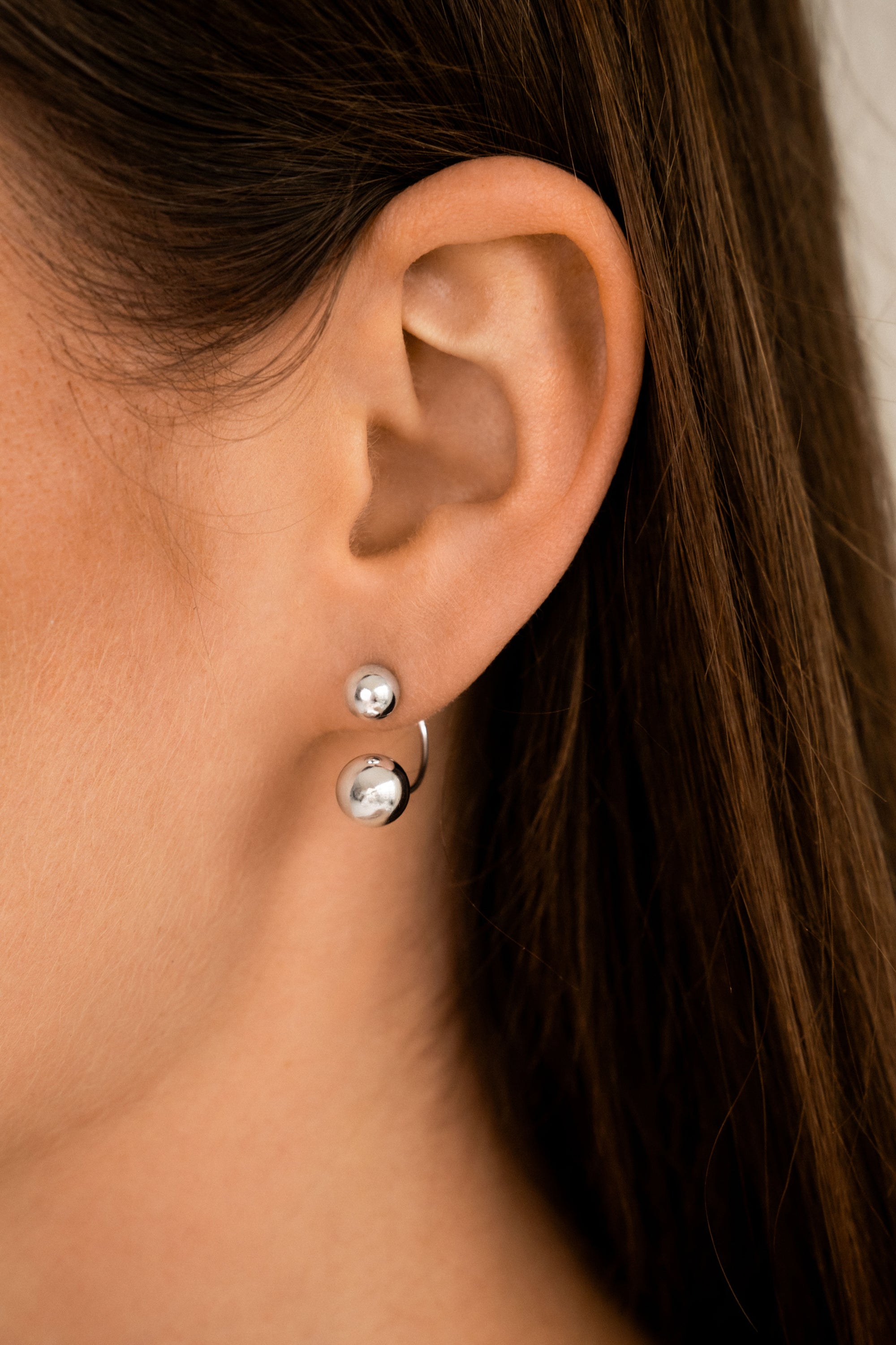 Auskarai Bubble Duo Silver