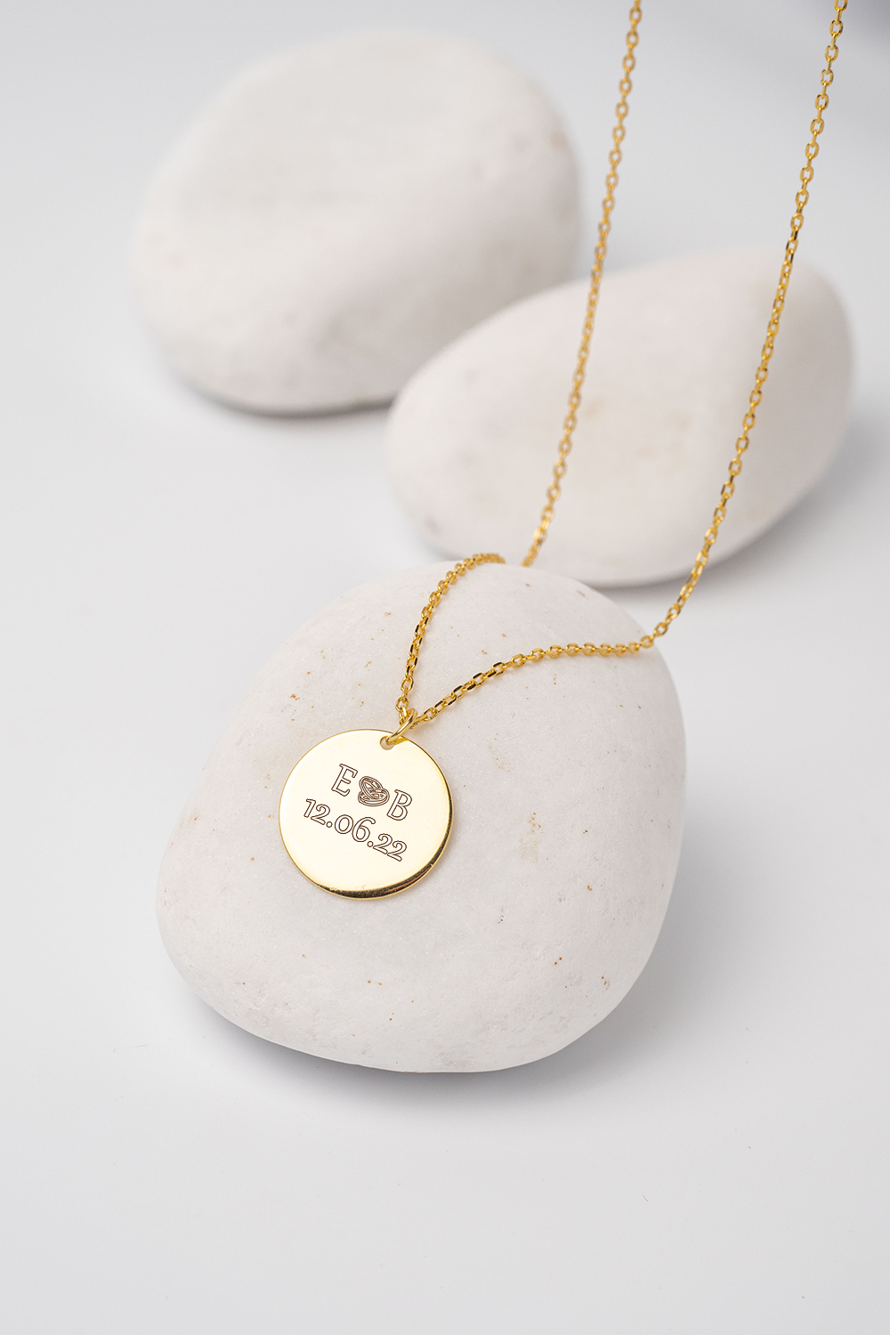 Engravable necklace Plate Gold