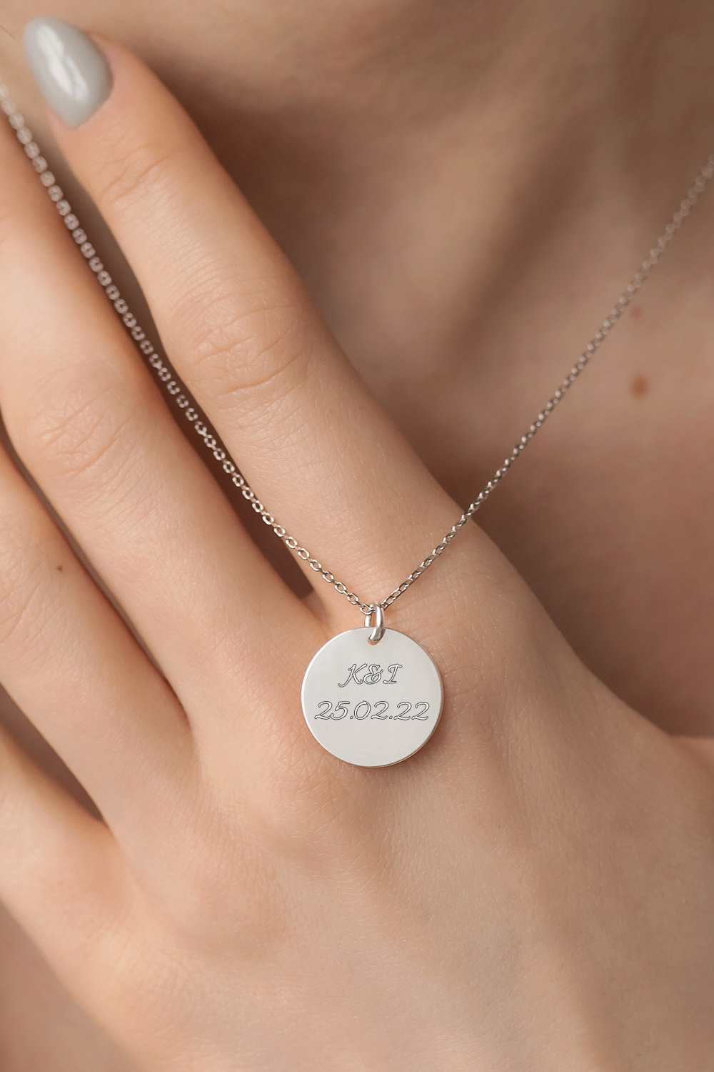 Gravēta kaklarota Plate Silver