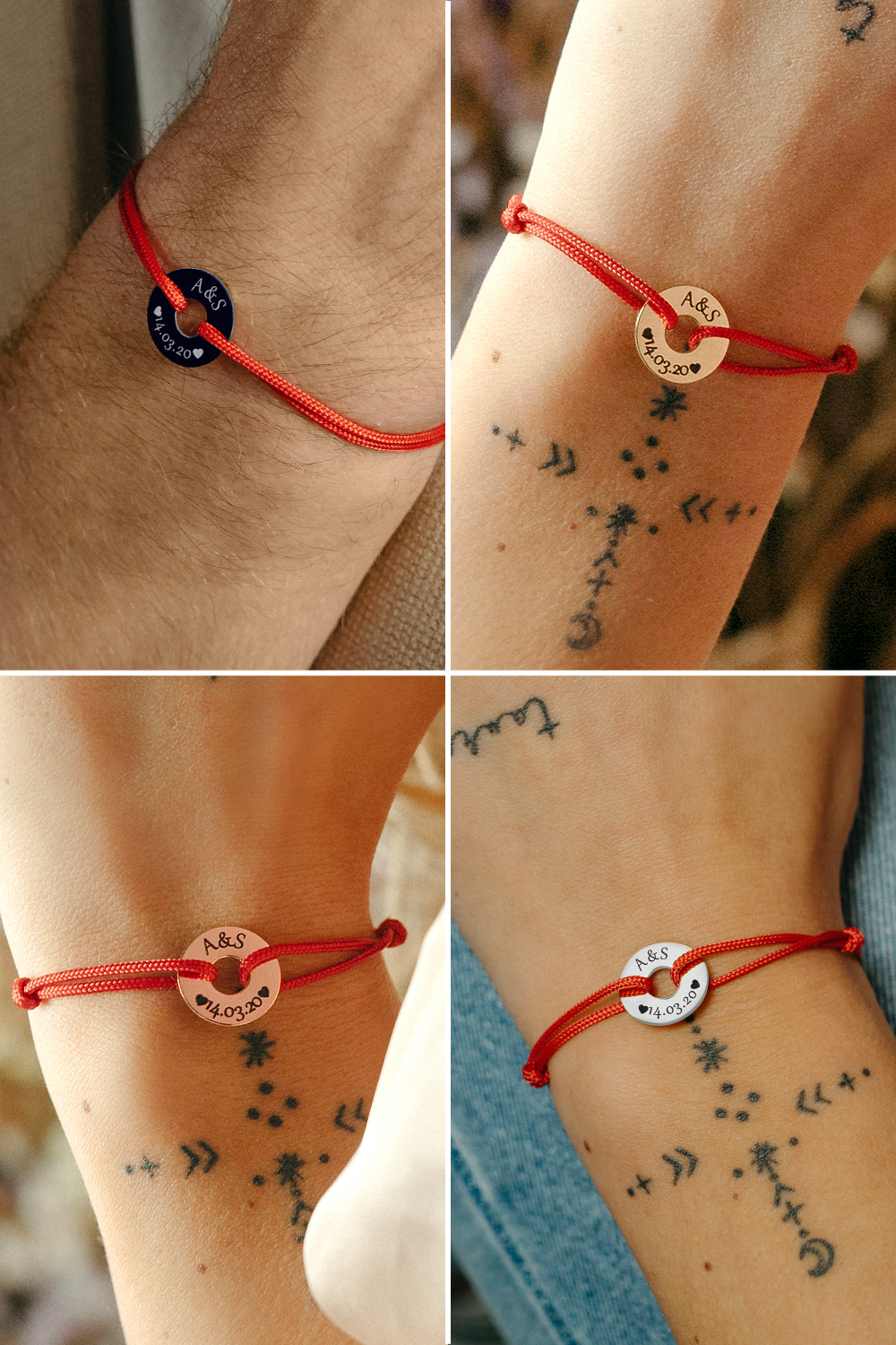 Käsitsi valmistatud punase nööriga käevõru