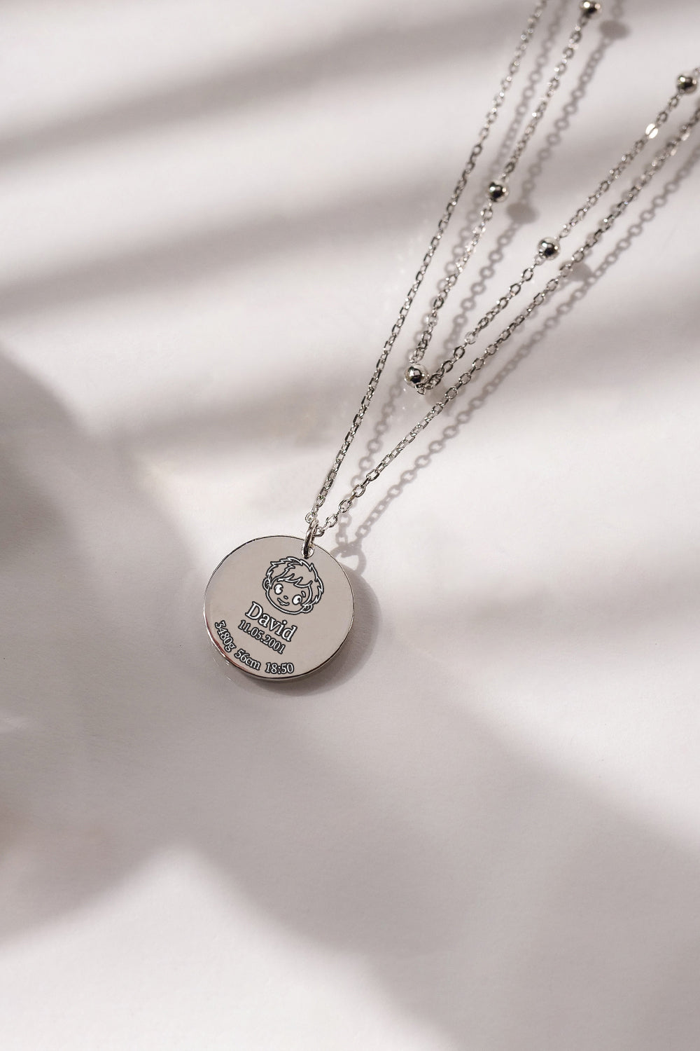 Gravēta kaklarota Dotted Layered Baby Birth