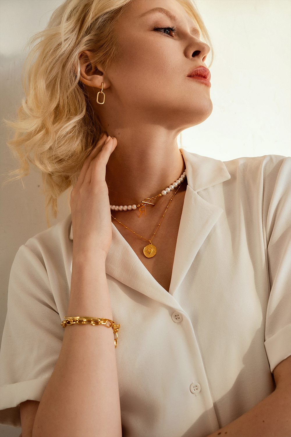 Earrings Wide Chain Gold