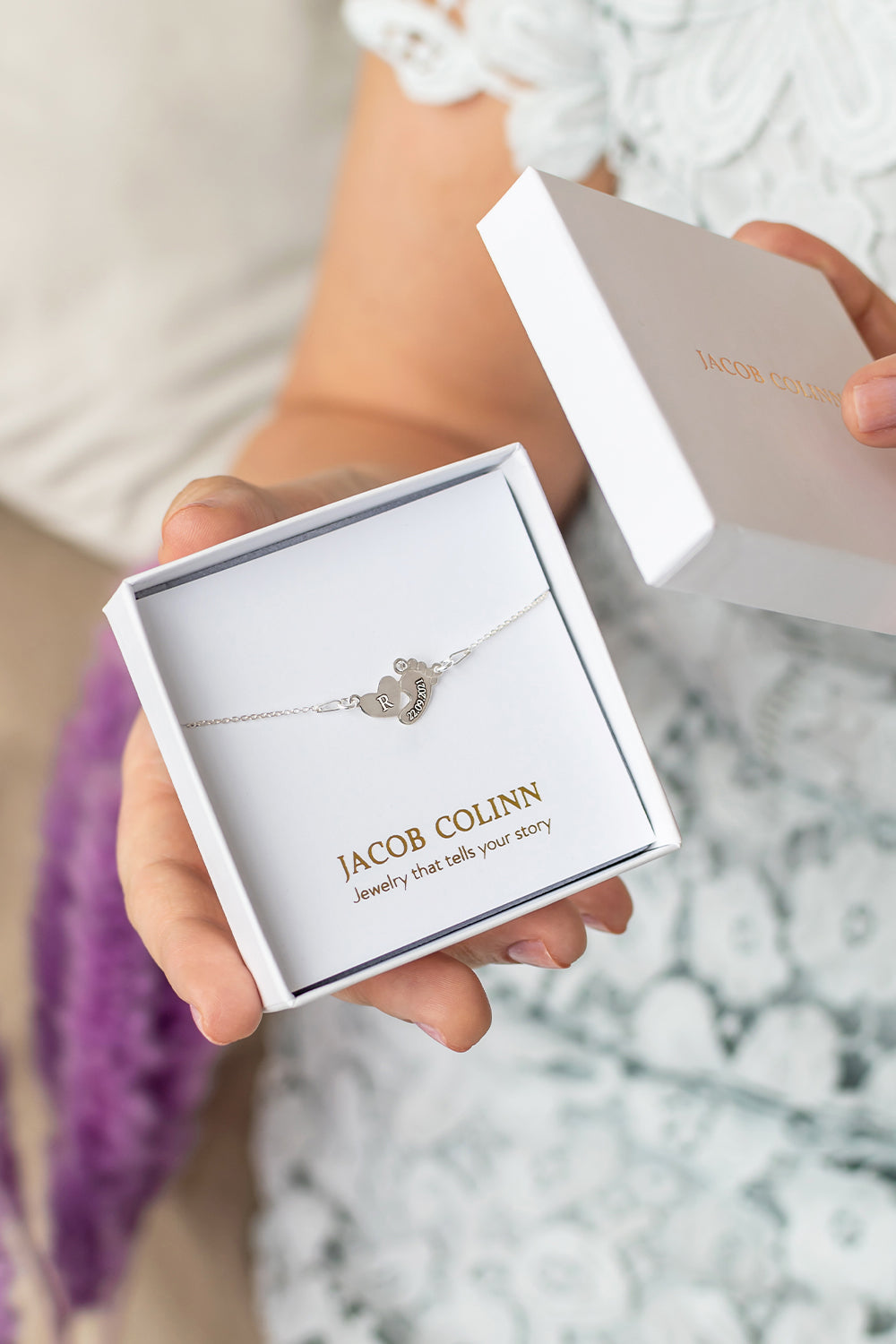 Bracelet HEART & FOOT | INITIAL & DATE