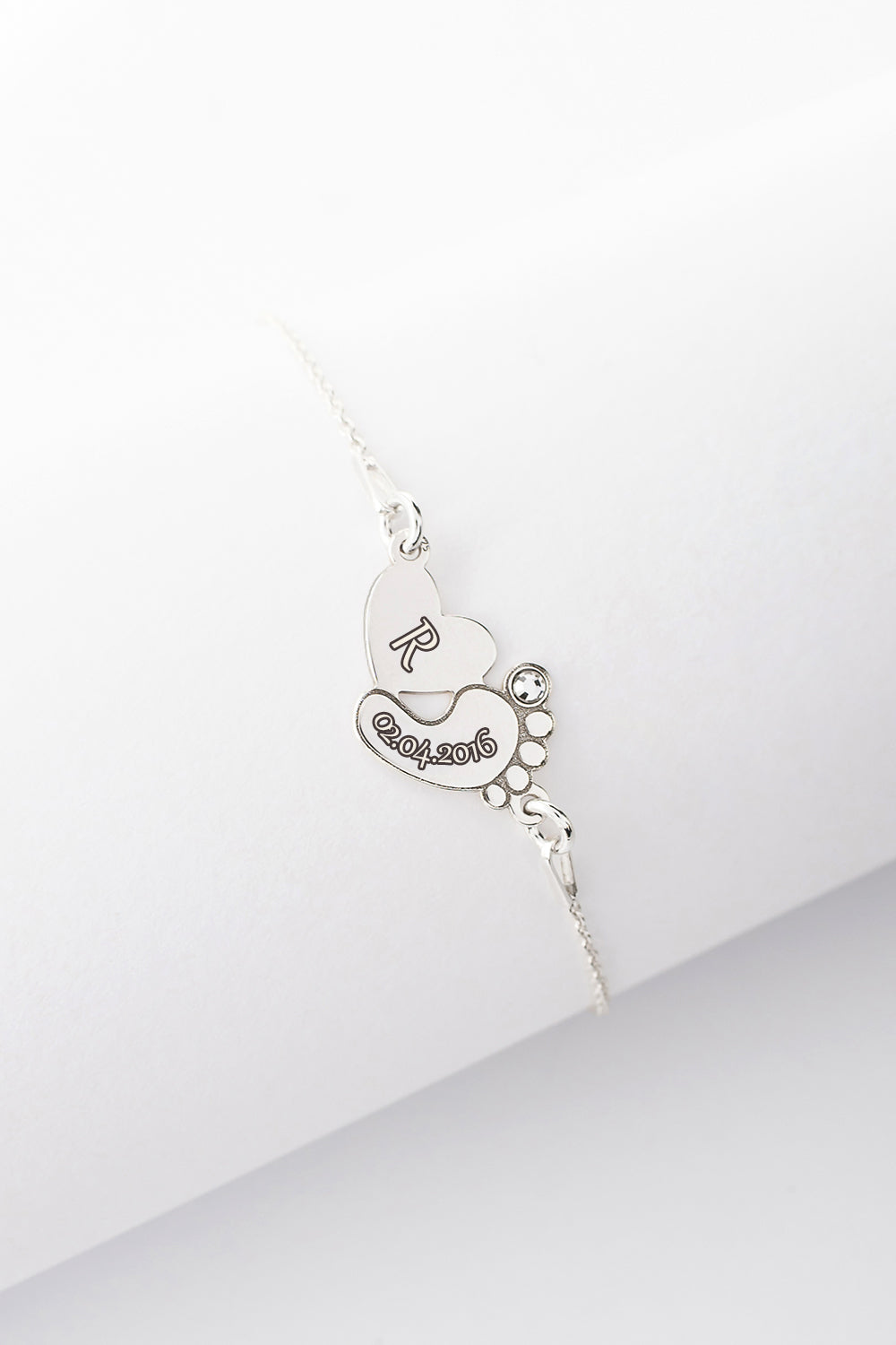 Bracelet HEART & FOOT | INITIAL & DATE