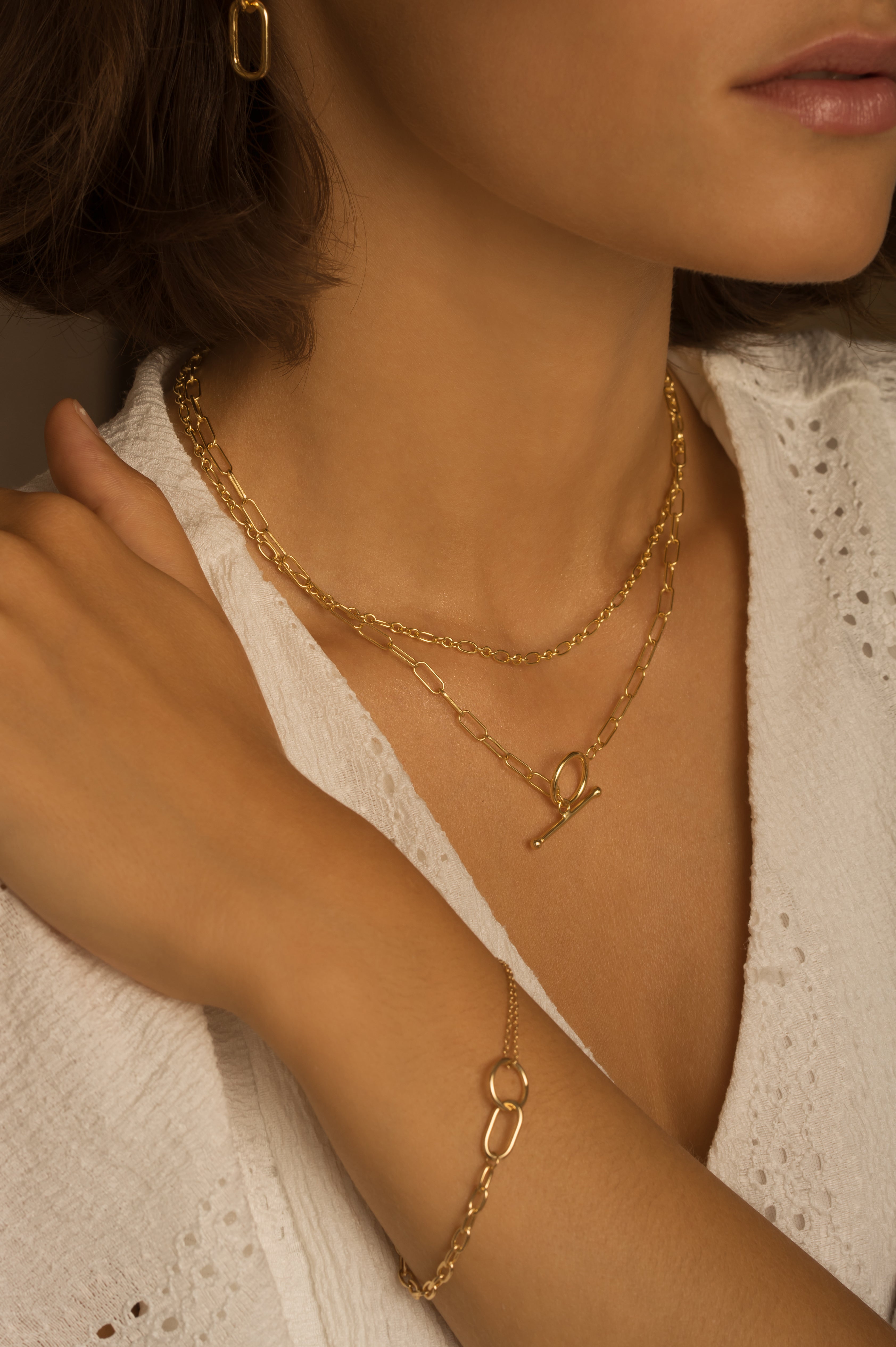 Gold-plated bracelet MIXED CHAIN 925 silver