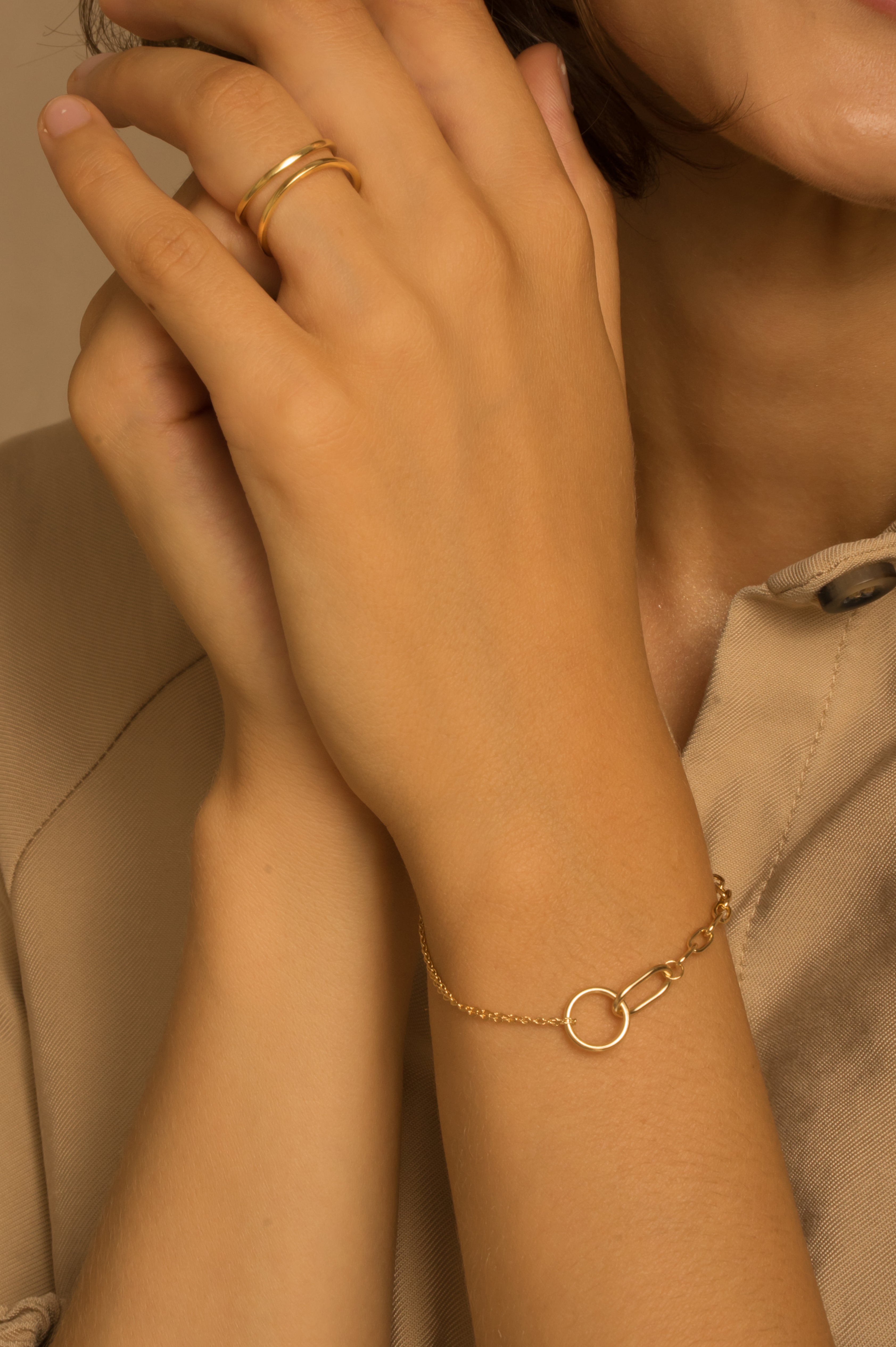 Gold-plated bracelet MIXED CHAIN 925 silver