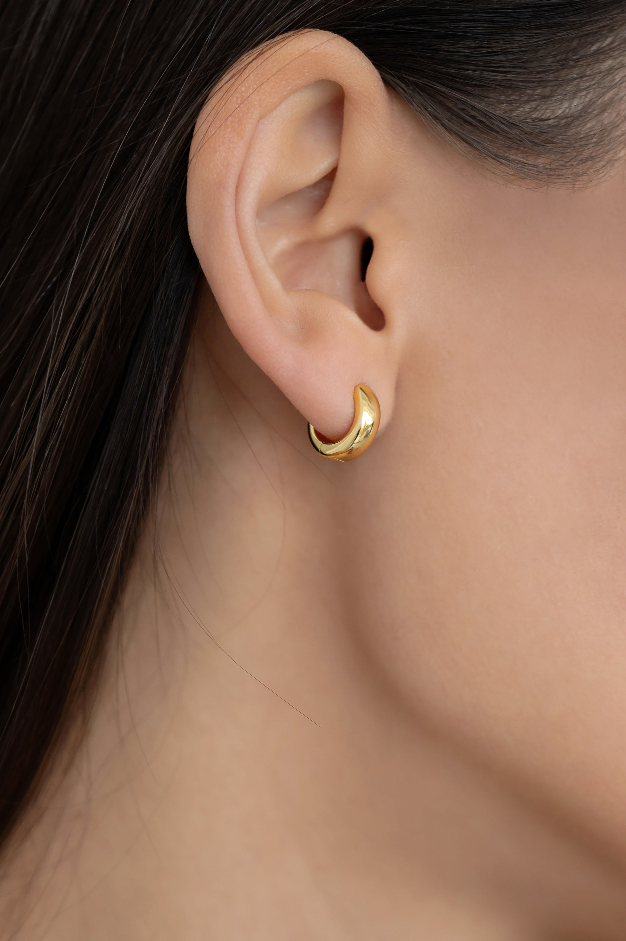 Gold-plated earrings LITTLE HOOP 925 sidabras