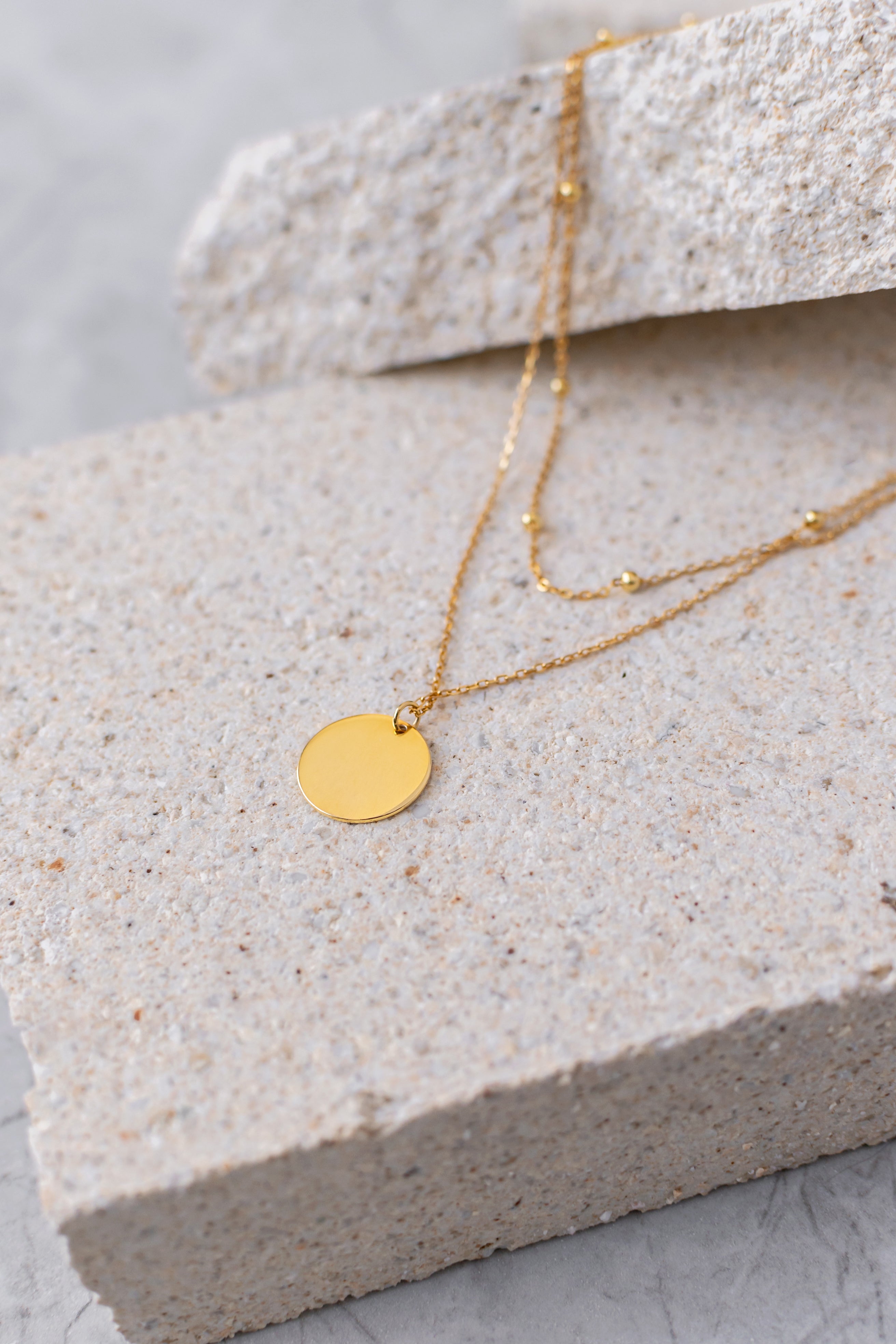 Gold-plated necklace DOTTED LAYERED 925 silver