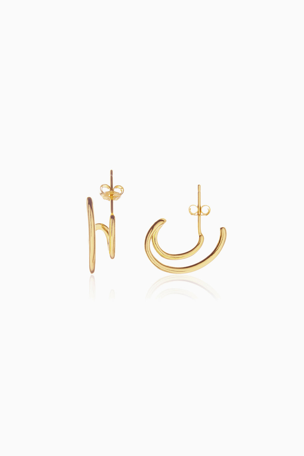 Gold-plated earrings CURLY STUD 925 silver