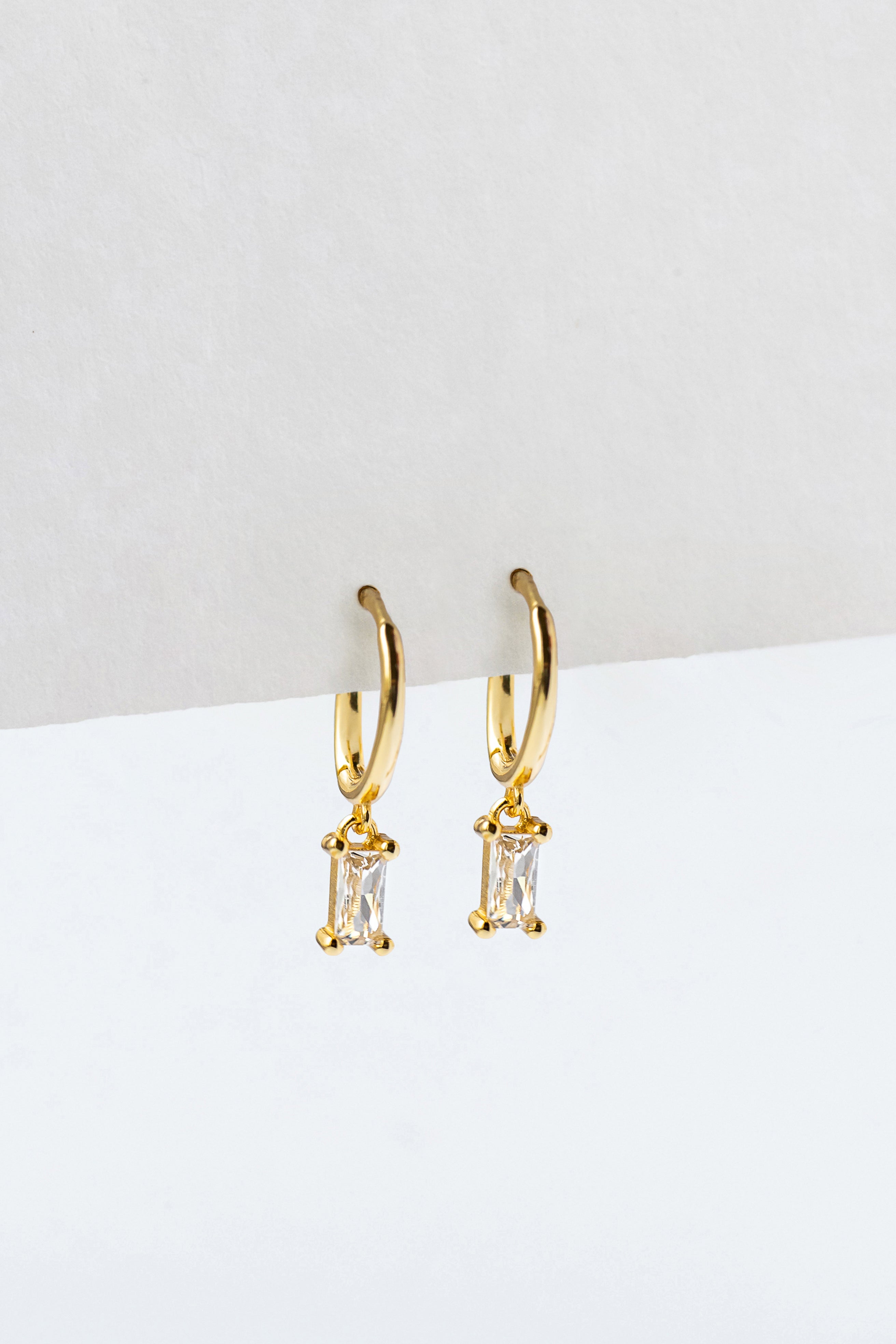 Gold-plated earrings DAZZLE HOOP 925 silver