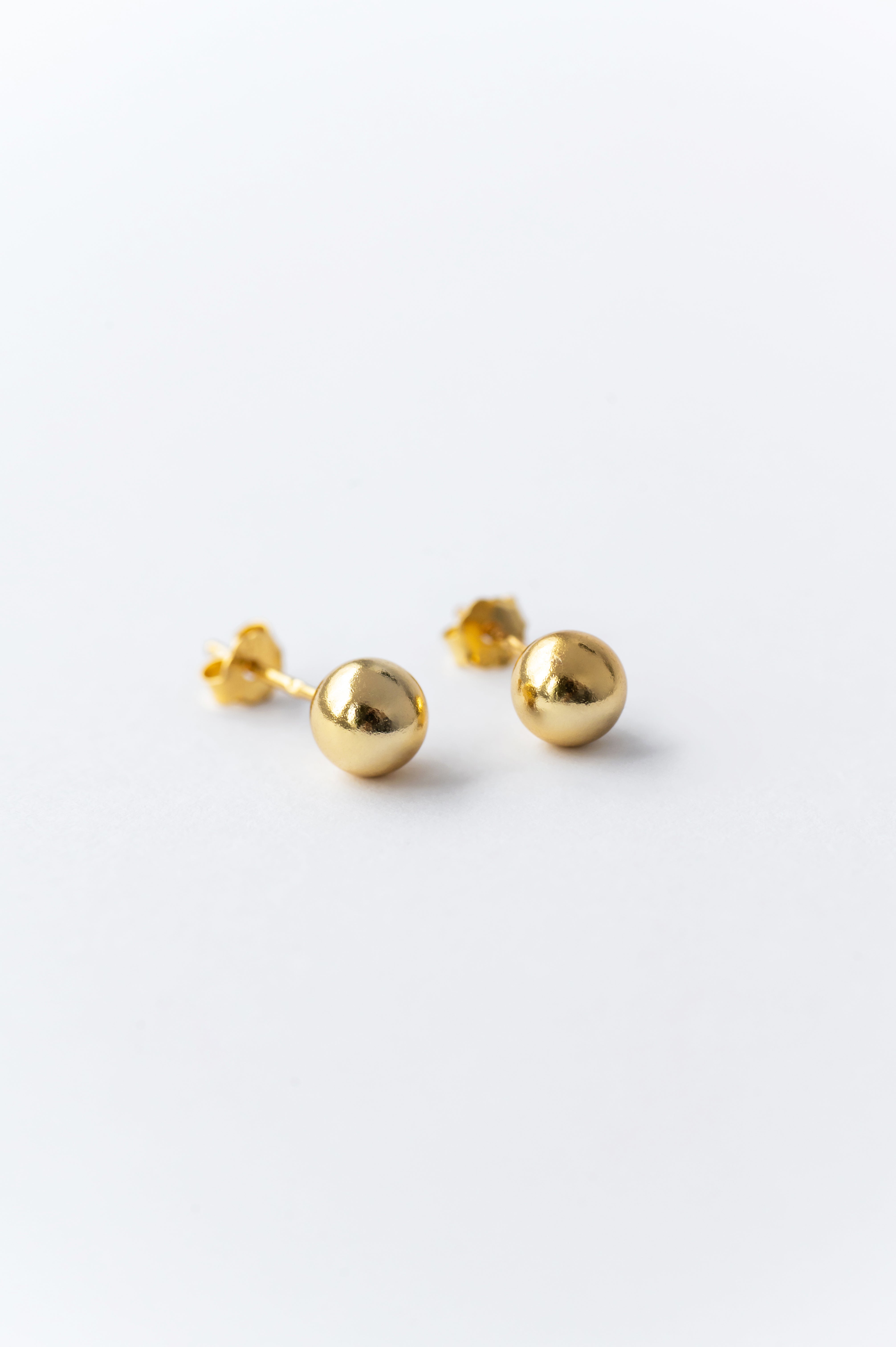 Gold-plated earrings BIG BUBBLE STUD 925 sidabras