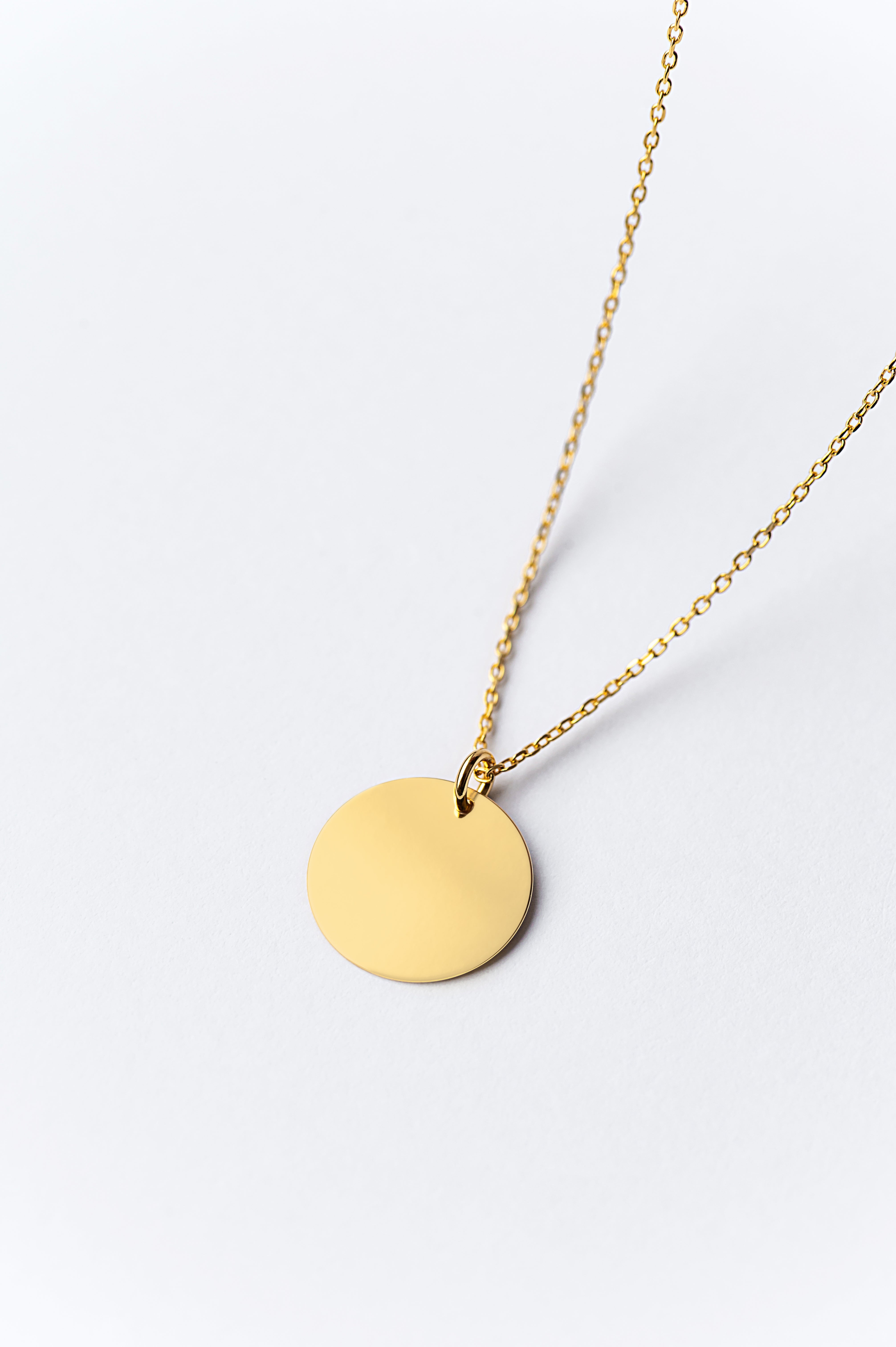 Gold-plated necklace COIN (17mm) 925 silver