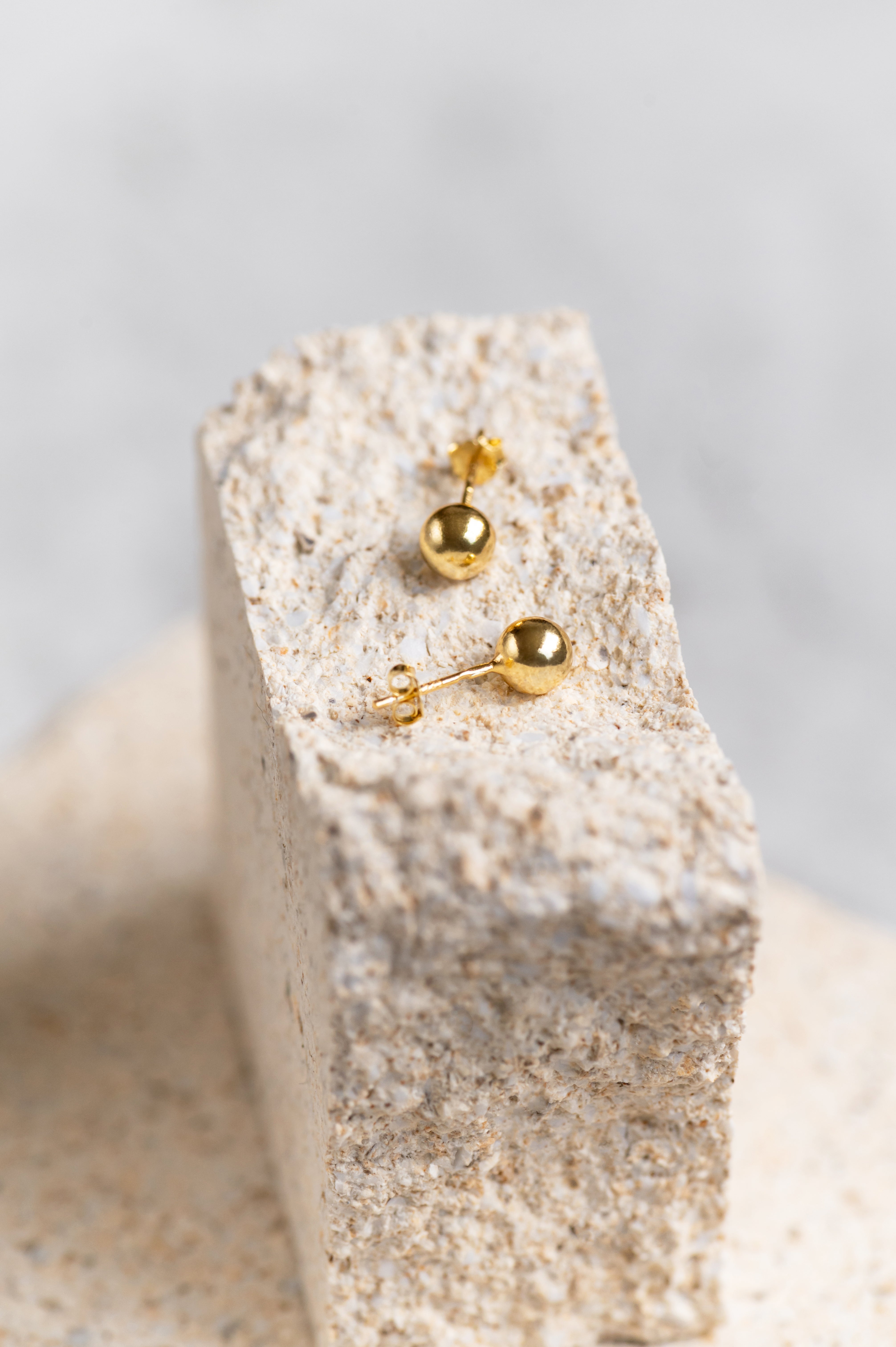 Gold-plated earrings BIG BUBBLE STUD 925 sidabras