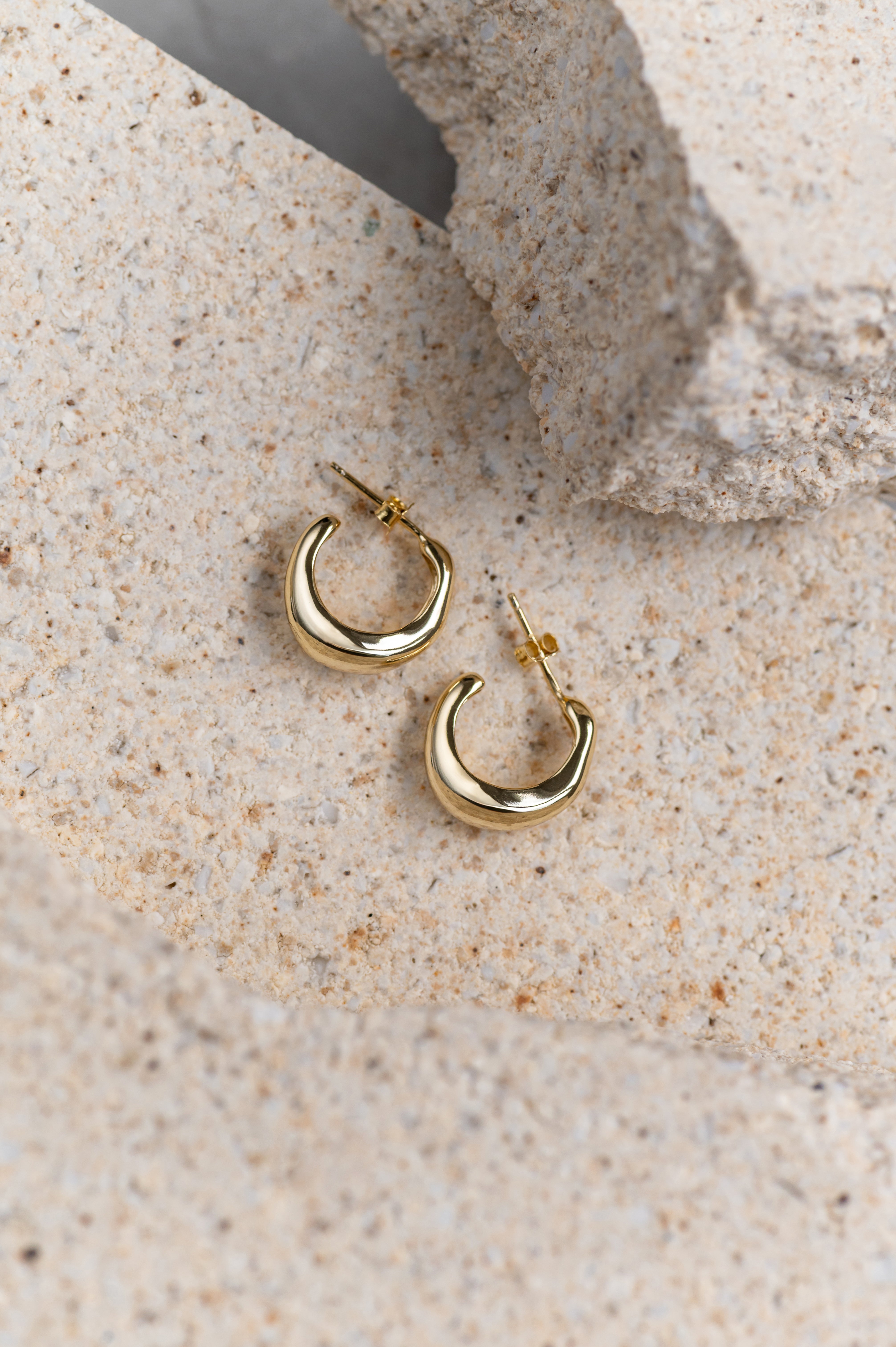 Gold-plated earrings OPEN HOOP 925 silver