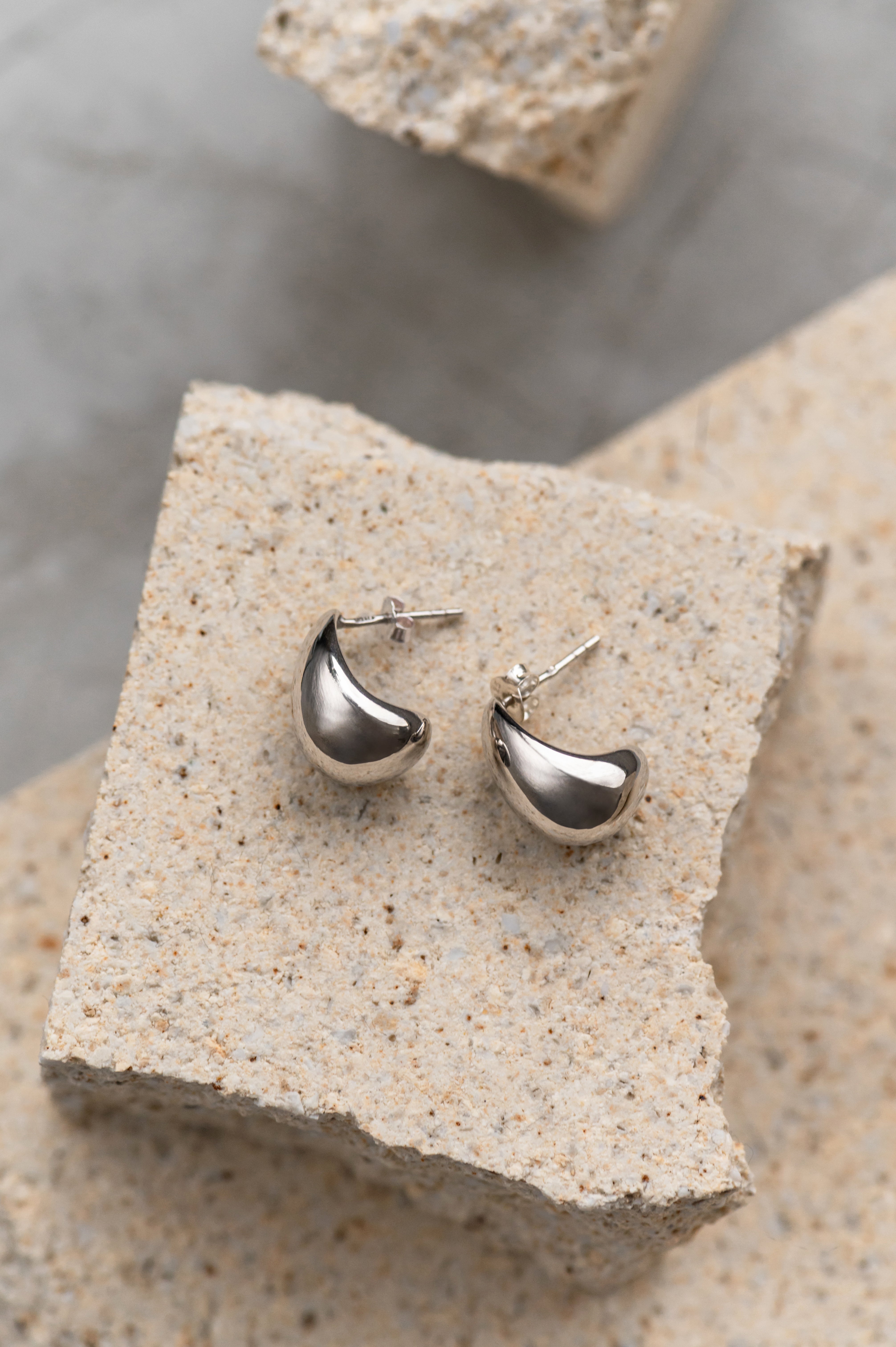 Earrings TEARDROP STUD 925 silver