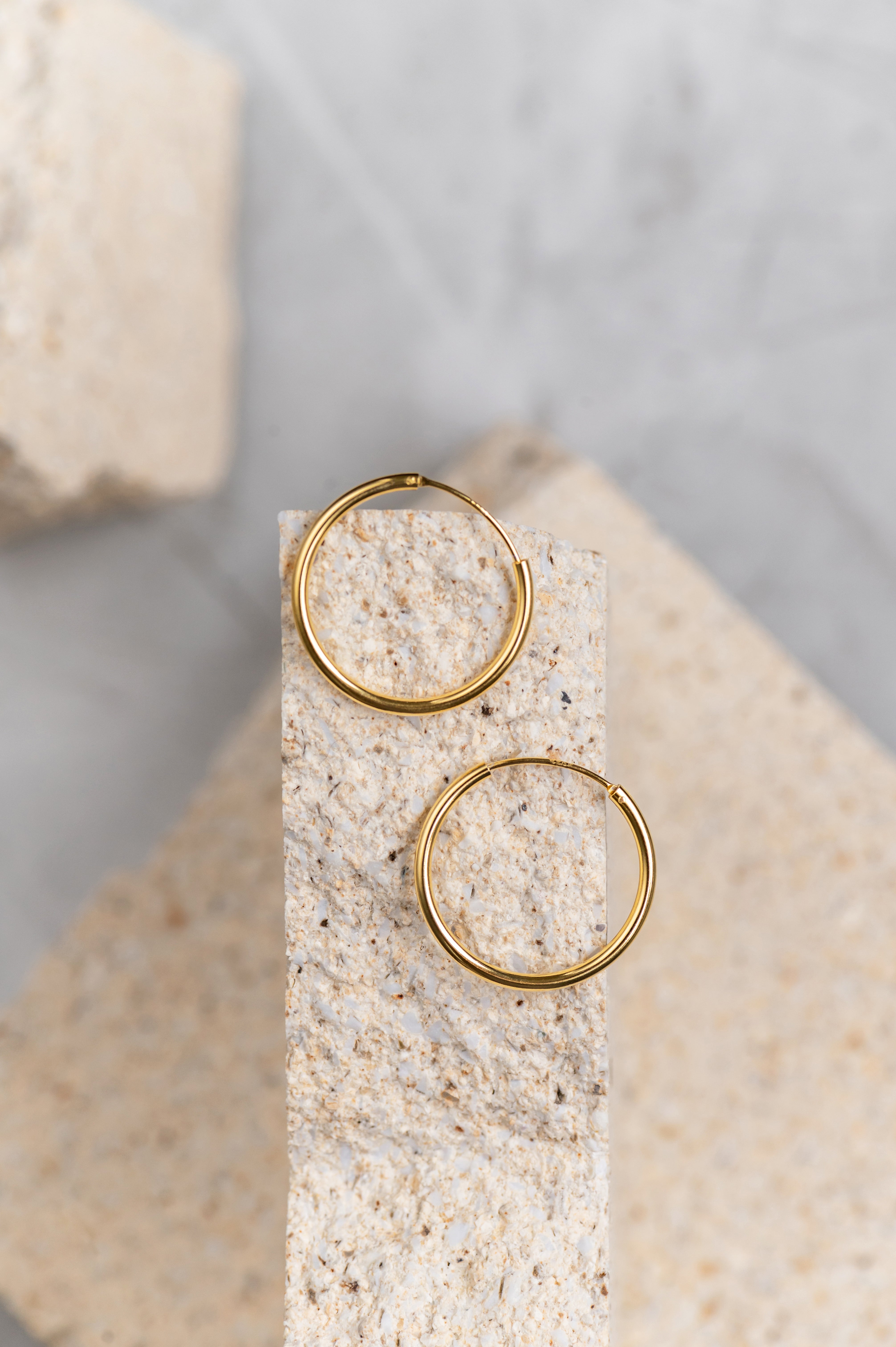 Gold-plated earrings BIG HOOP 925 sidabras