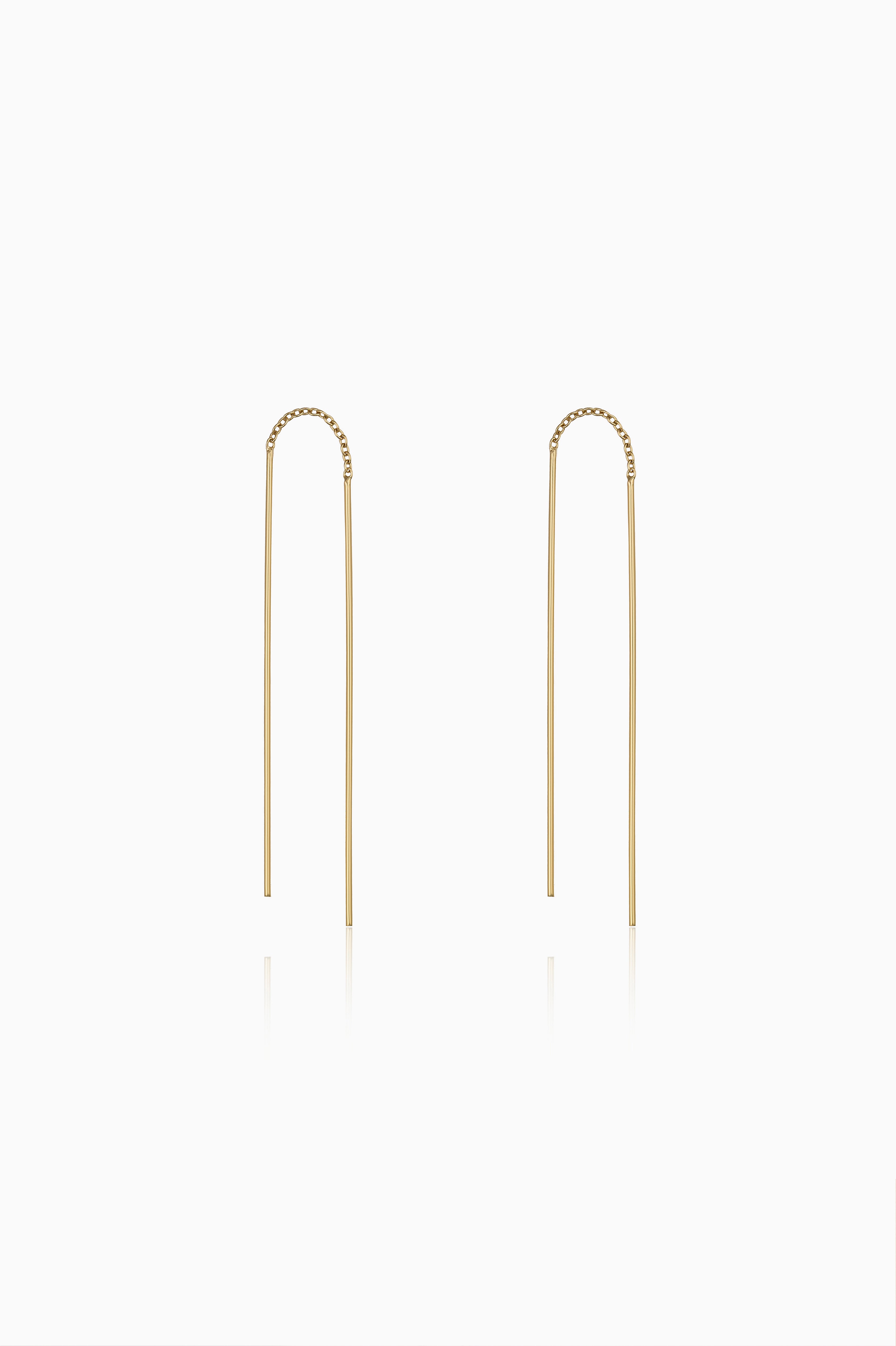 Gold-plated earrings LONG THREADER 925 silver