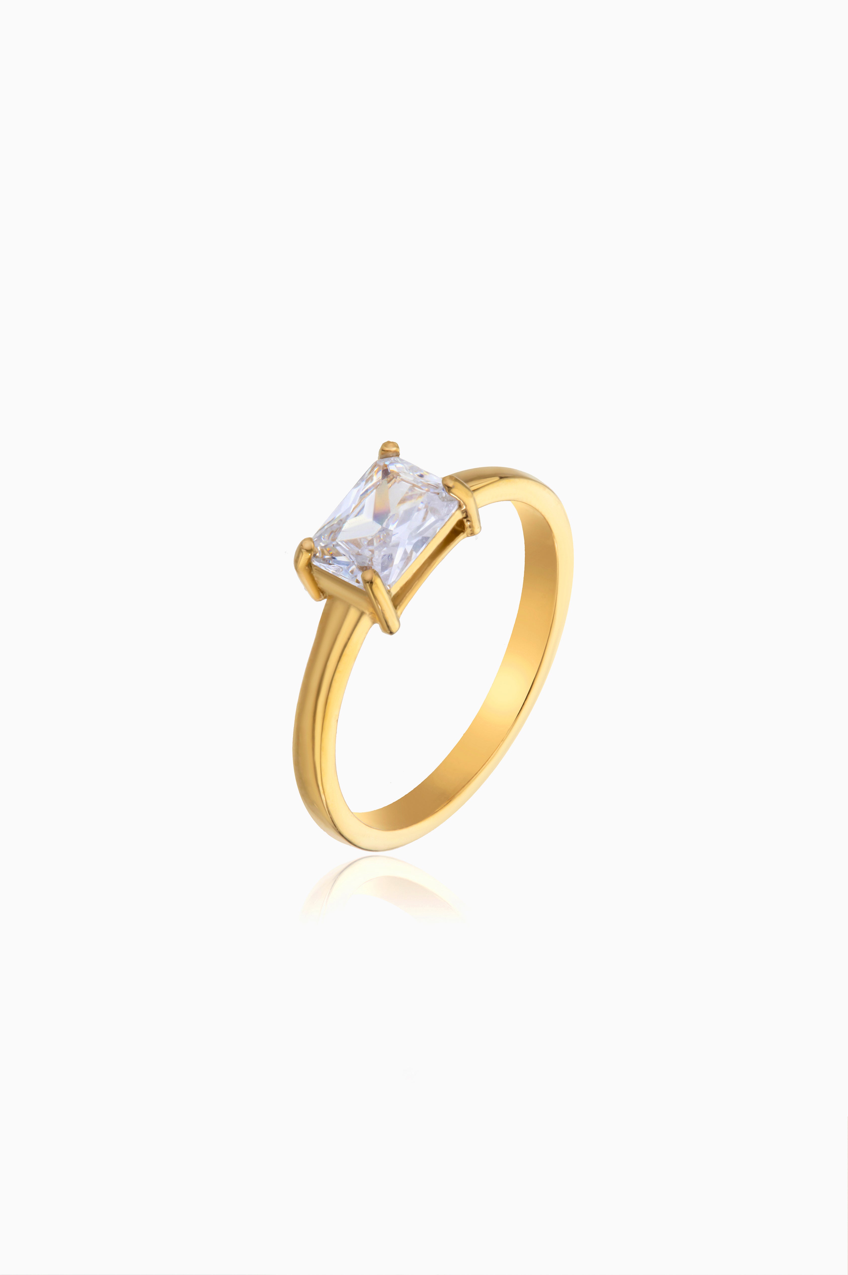 Gold-plated ring DAZZLE stainless steel
