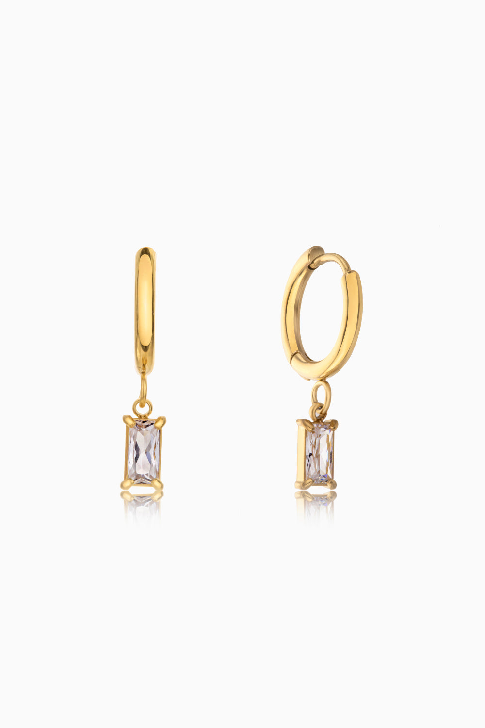 Gold-plated earrings DAZLE HOOP stainless steel