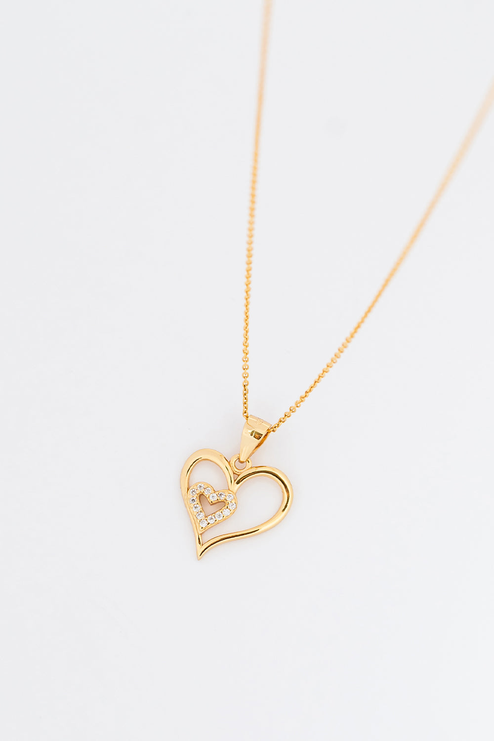 Gold-plated necklace HEART 925 silver
