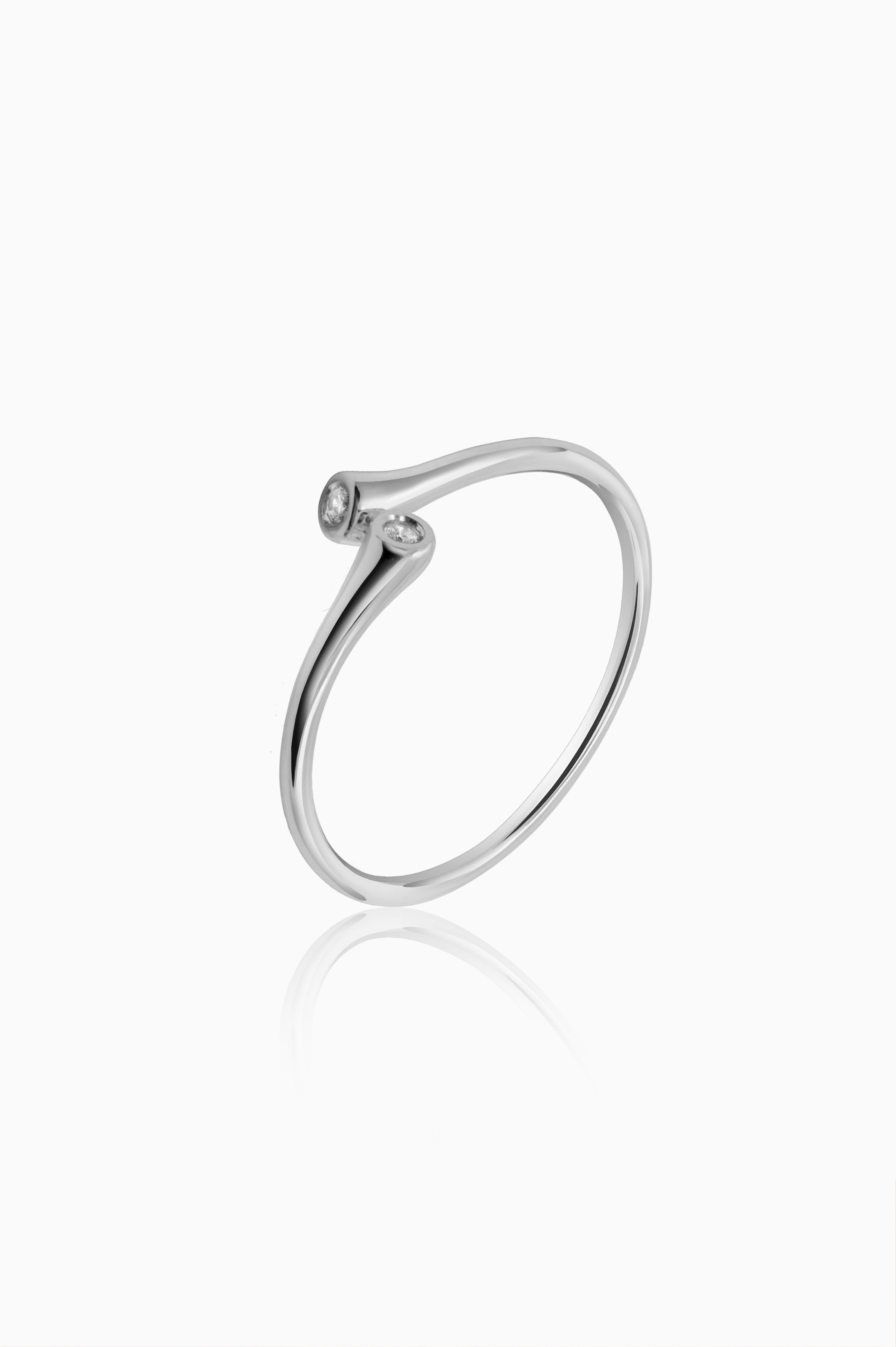 Ring TWO-STONE OPEN 925 silver